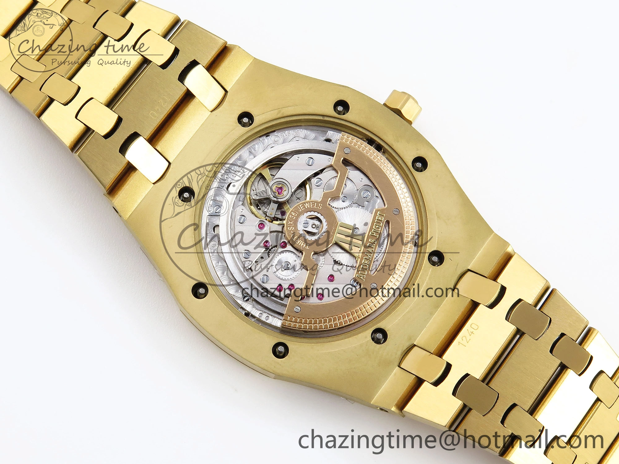 ROYAL OAK 39MM 15202 YG IPF 1:1 BEST EDITION BLUE TEXTURED DIAL ON YG BRACELET A2121