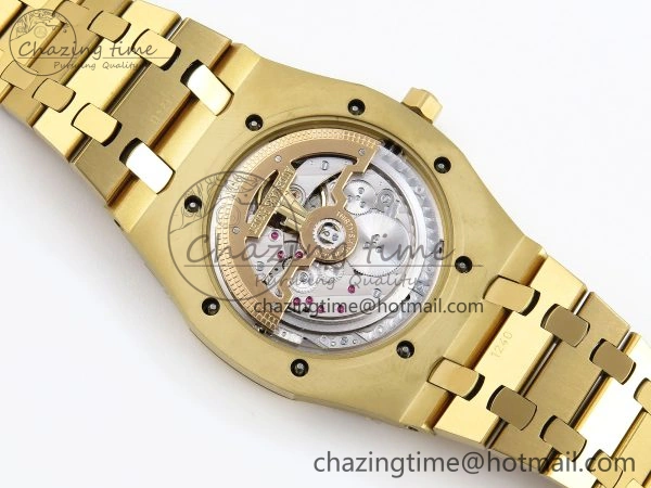 ROYAL OAK 39MM 15202 YG IPF 1:1 BEST EDITION BLUE TEXTURED DIAL ON YG BRACELET A2121