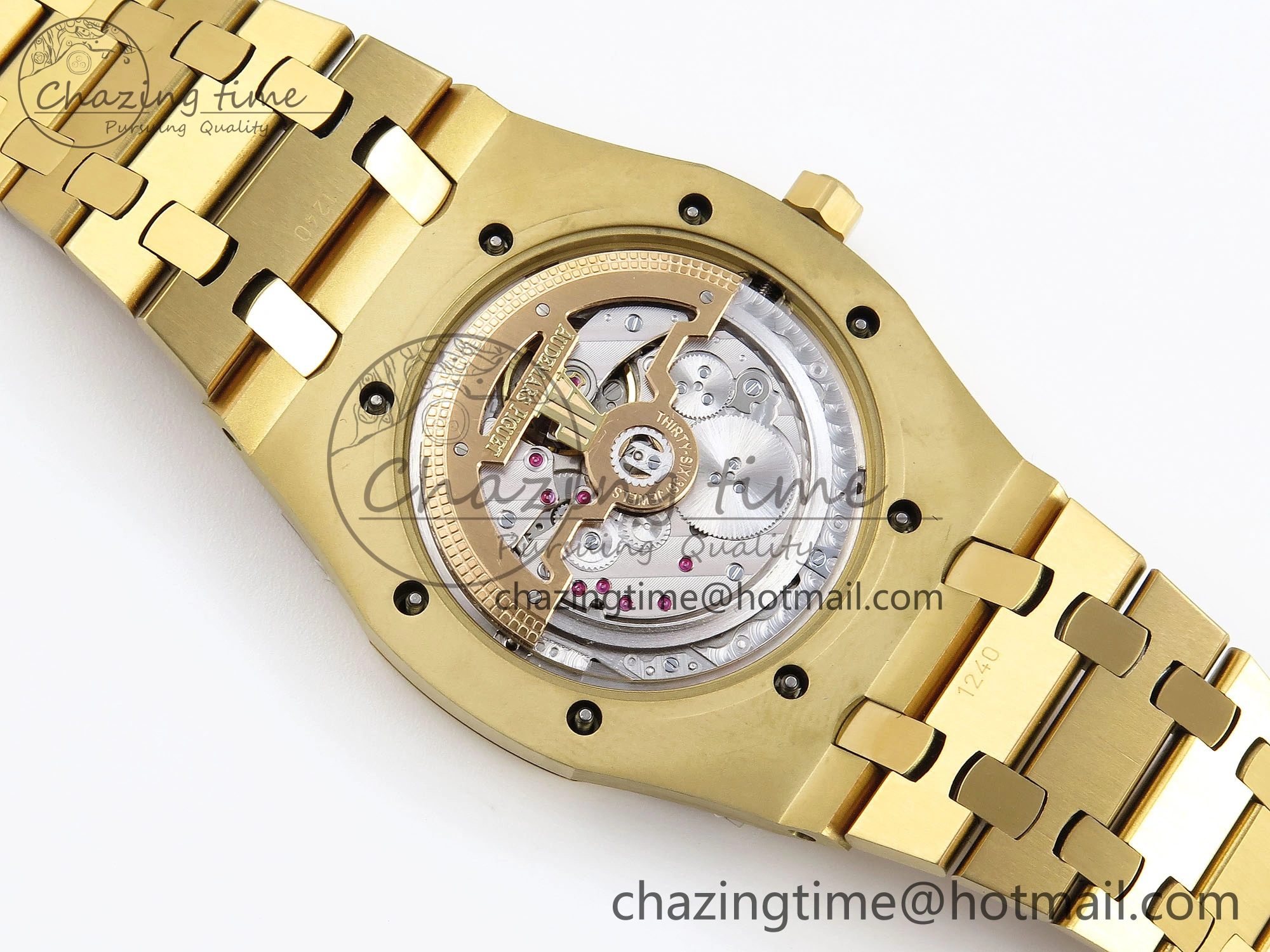 ROYAL OAK 39MM 15202 YG IPF 1:1 BEST EDITION BLUE TEXTURED DIAL ON YG BRACELET A2121