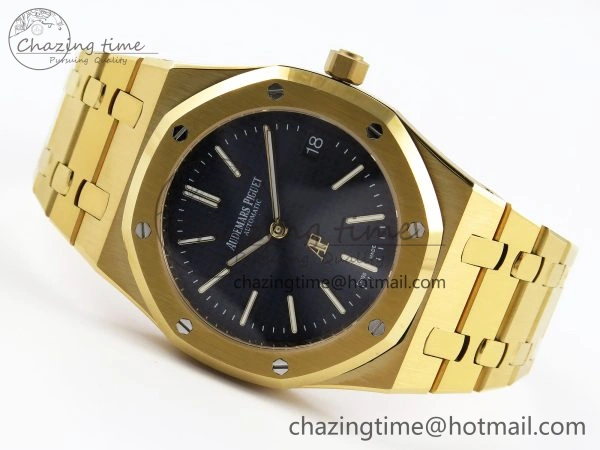 ROYAL OAK 39MM 15202 YG IPF 1:1 BEST EDITION BLUE TEXTURED DIAL ON YG BRACELET A2121