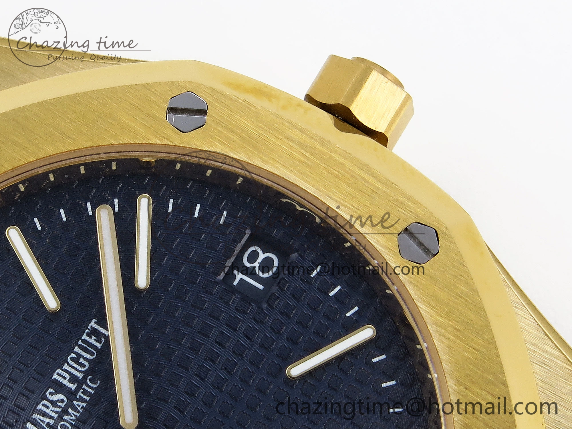 ROYAL OAK 39MM 15202 YG IPF 1:1 BEST EDITION BLUE TEXTURED DIAL ON YG BRACELET A2121