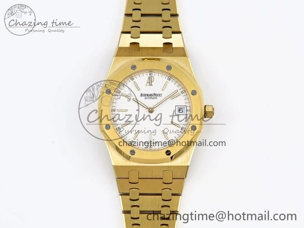 ROYAL OAK 39MM 15202 YG IPF 1:1 BEST EDITION WHITE TEXTURED DIAL ON YG BRACELET A2121