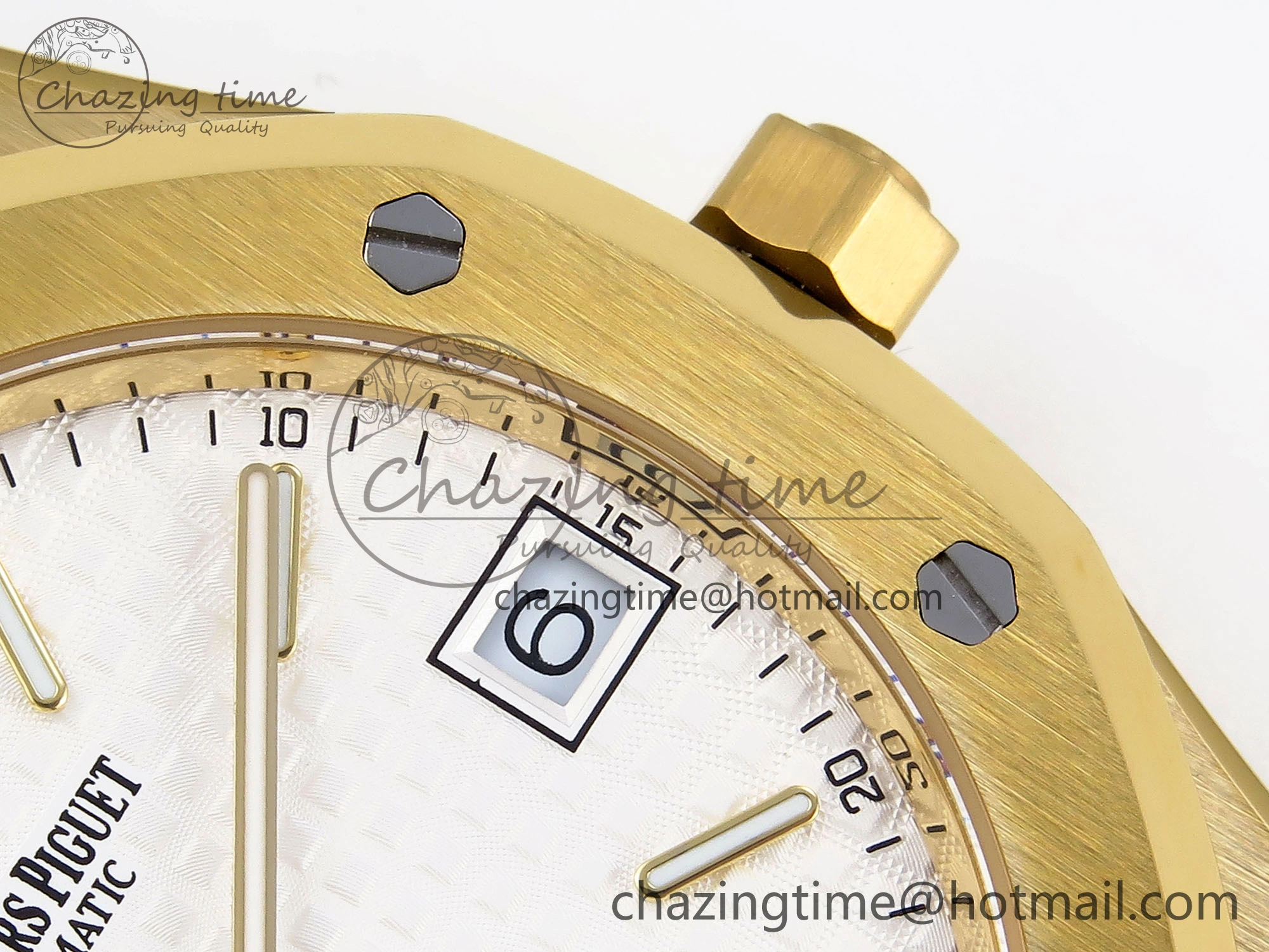 ROYAL OAK 39MM 15202 YG IPF 1:1 BEST EDITION WHITE TEXTURED DIAL ON YG BRACELET A2121