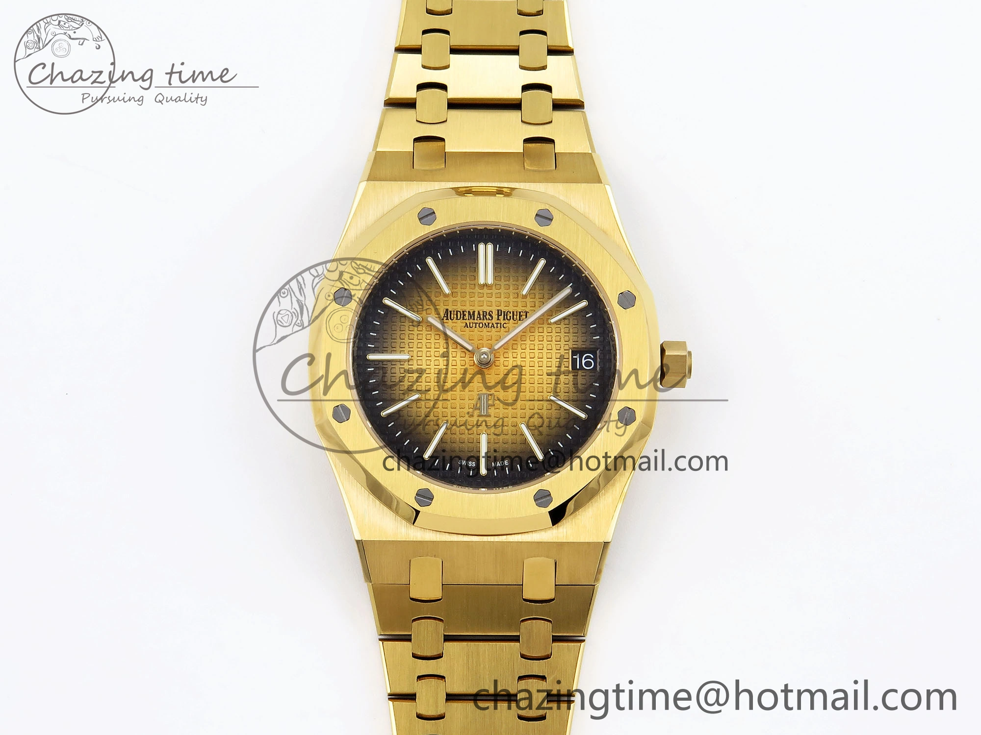 ROYAL OAK 39MM 15202 YG IPF 1:1 BEST EDITION YELLOW BROWN TEXTURED DIAL ON YG BRACELET A2121