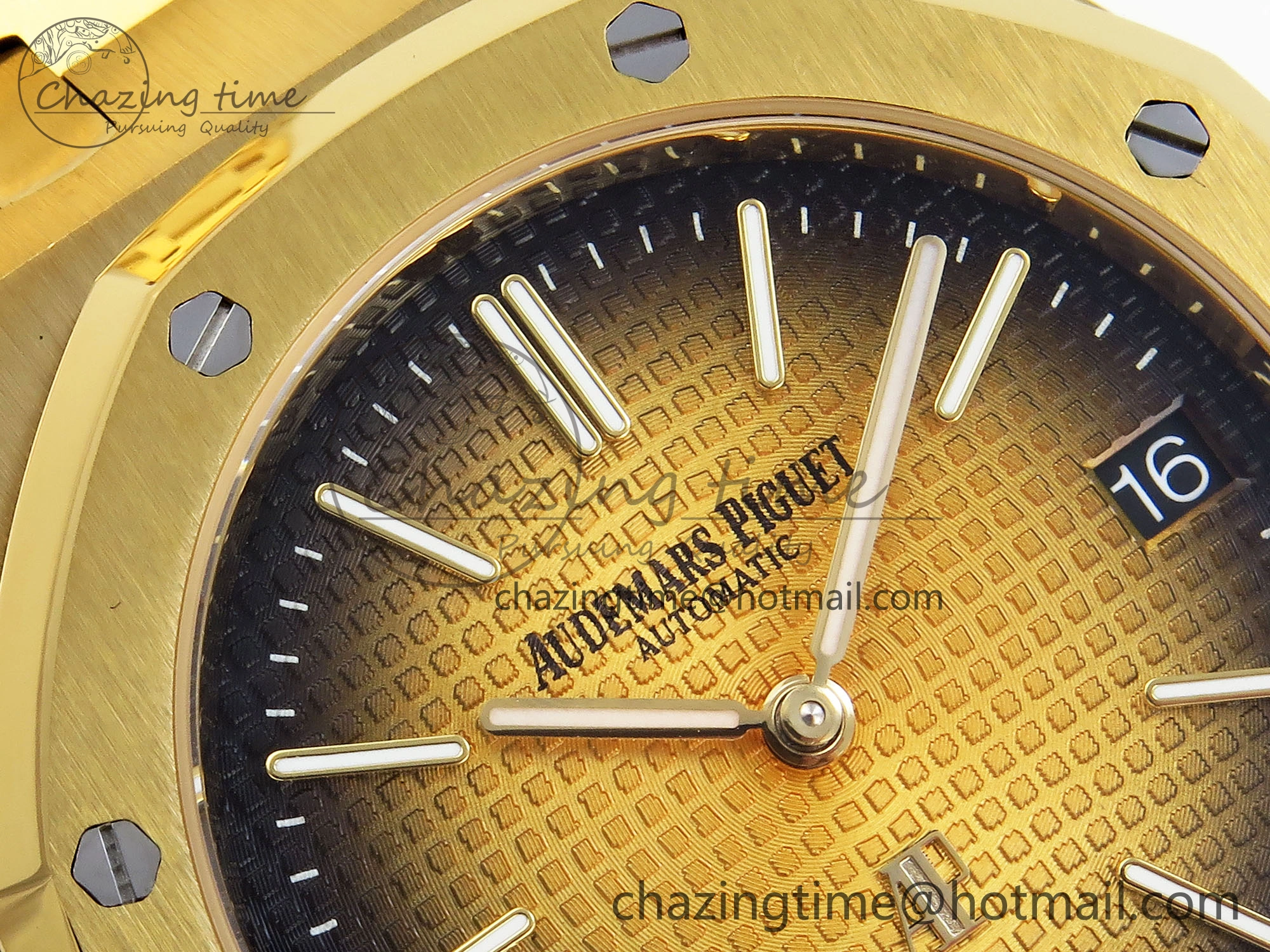 ROYAL OAK 39MM 15202 YG IPF 1:1 BEST EDITION YELLOW BROWN TEXTURED DIAL ON YG BRACELET A2121