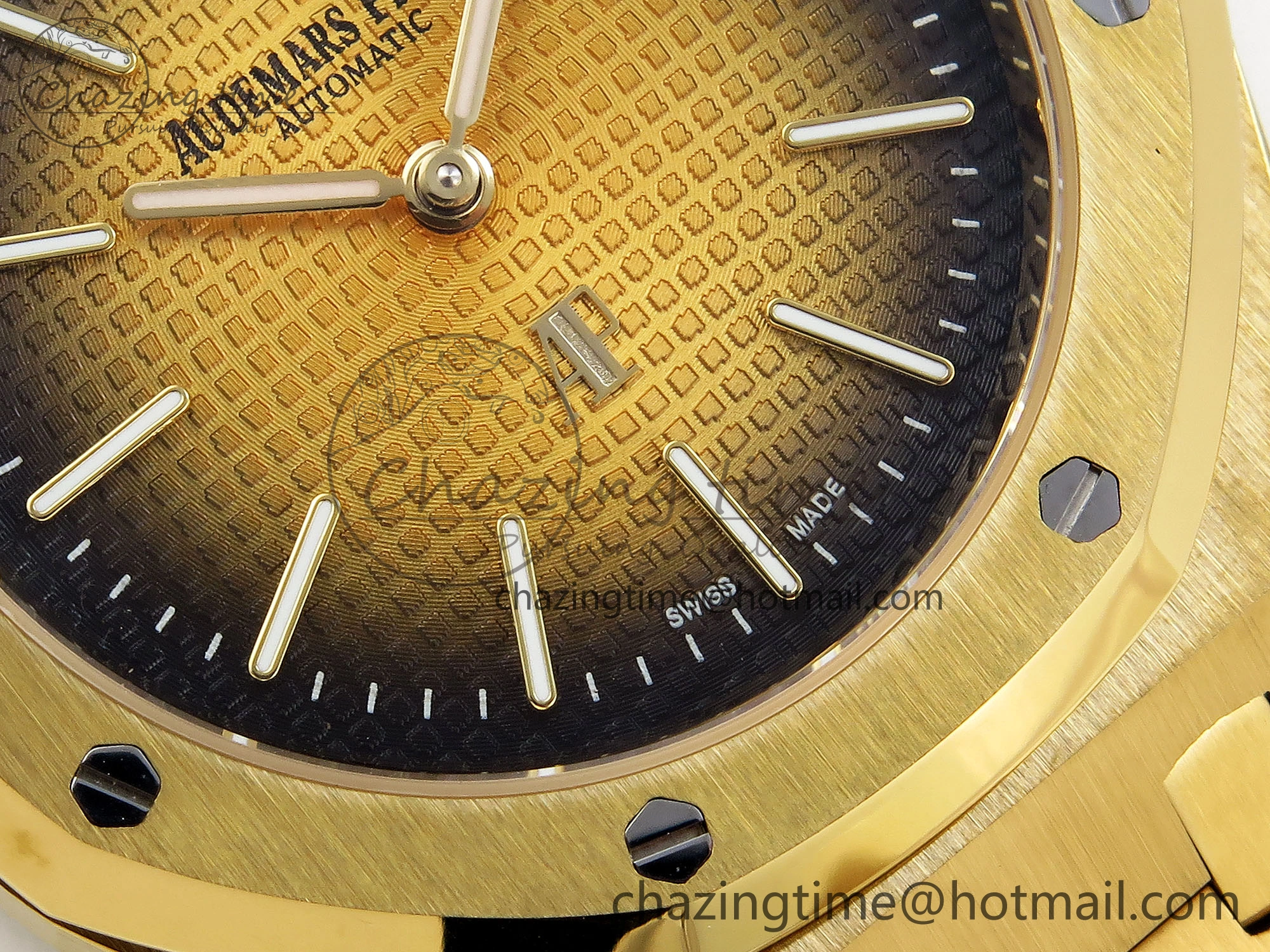 ROYAL OAK 39MM 15202 YG IPF 1:1 BEST EDITION YELLOW BROWN TEXTURED DIAL ON YG BRACELET A2121