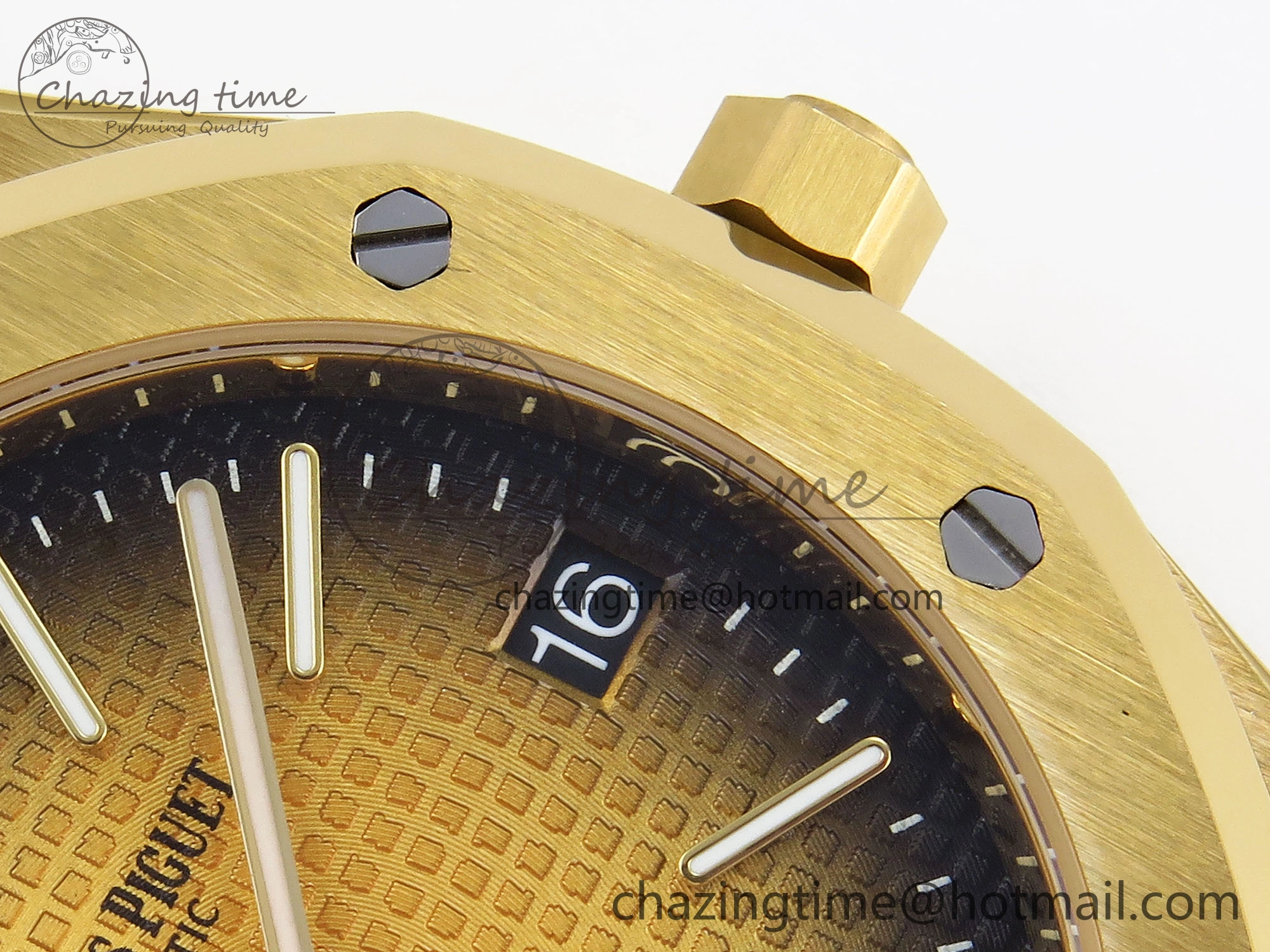 ROYAL OAK 39MM 15202 YG IPF 1:1 BEST EDITION YELLOW BROWN TEXTURED DIAL ON YG BRACELET A2121