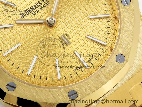 ROYAL OAK 39MM 15202 YG IPF 1:1 BEST EDITION YG TEXTURED DIAL ON YG BRACELET A2121