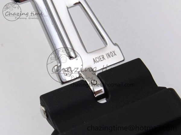 ROYAL OAK 41MM 15400 SS APSF 1:1 BEST EDITION BLACK TEXTURED DIAL ON BLACK RUBBER STRAP SA3120 SUPER CLONE V3