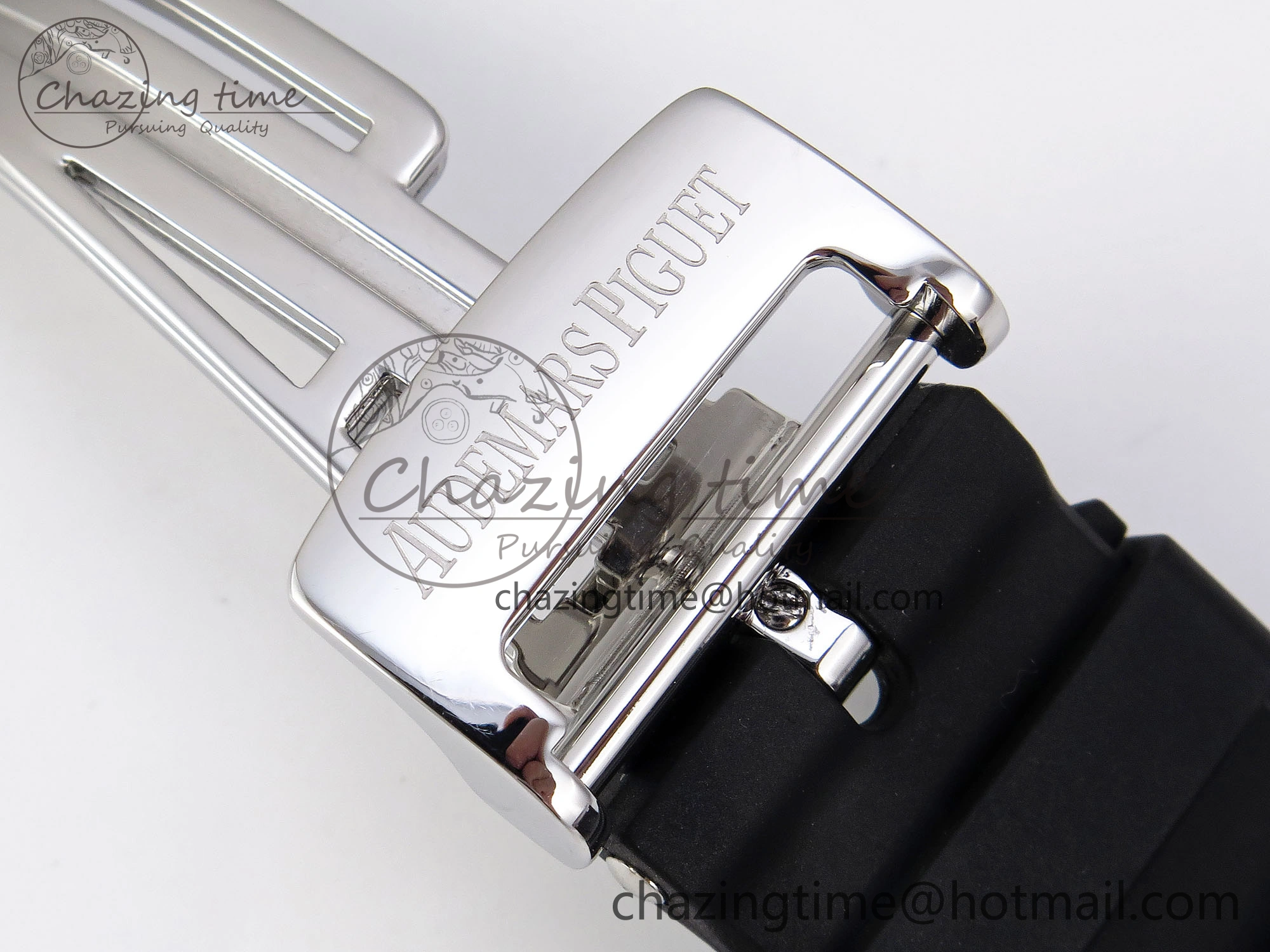 ROYAL OAK 41MM 15400 SS APSF 1:1 BEST EDITION BLACK TEXTURED DIAL ON BLACK RUBBER STRAP SA3120 SUPER CLONE V3