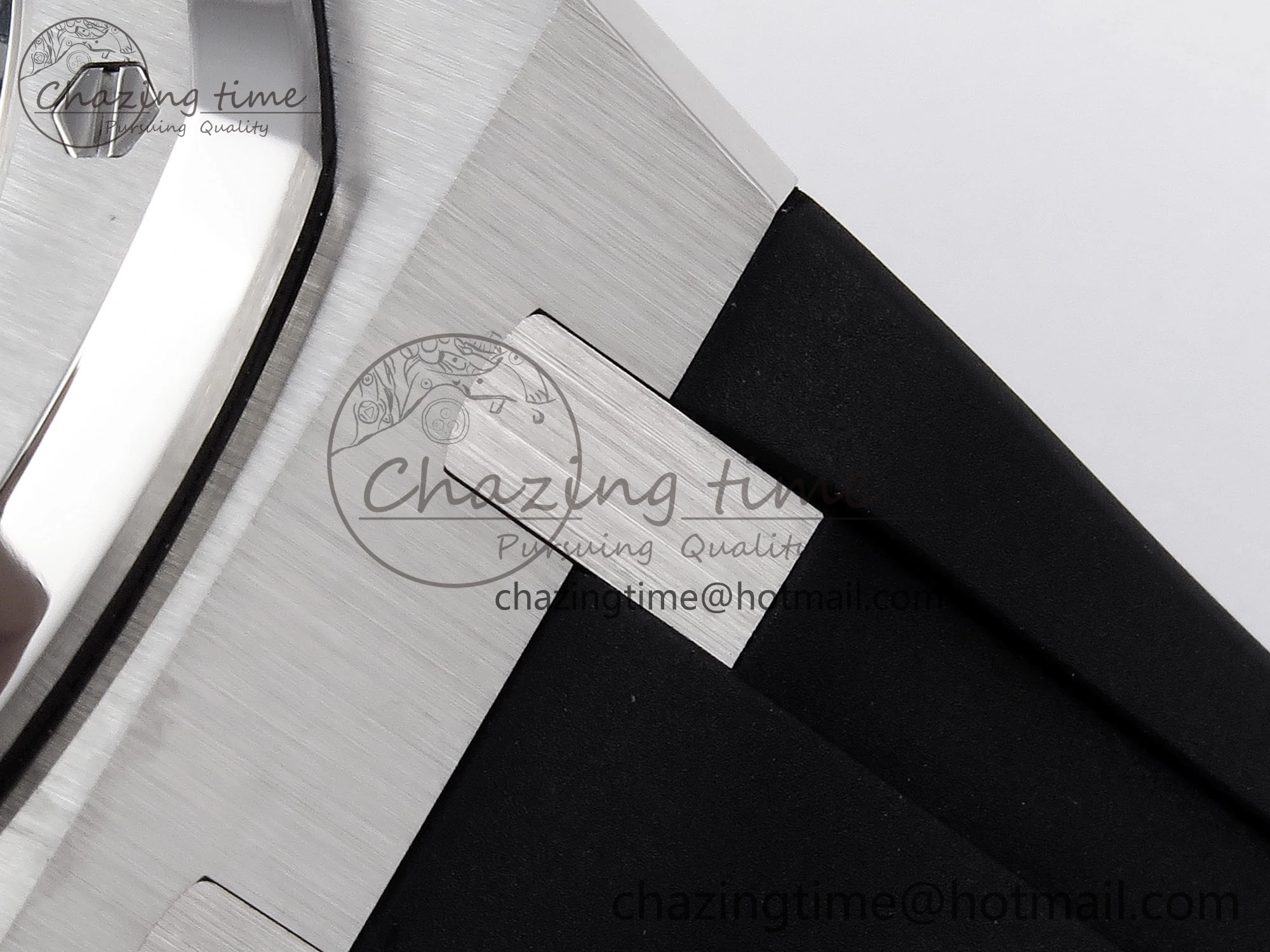 ROYAL OAK 41MM 15400 SS APSF 1:1 BEST EDITION BLACK TEXTURED DIAL ON BLACK RUBBER STRAP SA3120 SUPER CLONE V3