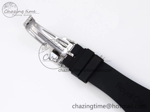 ROYAL OAK 41MM 15400 SS APSF 1:1 BEST EDITION BLUE TEXTURED DIAL ON BLACK RUBBER STRAP SA3120 SUPER CLONE V3