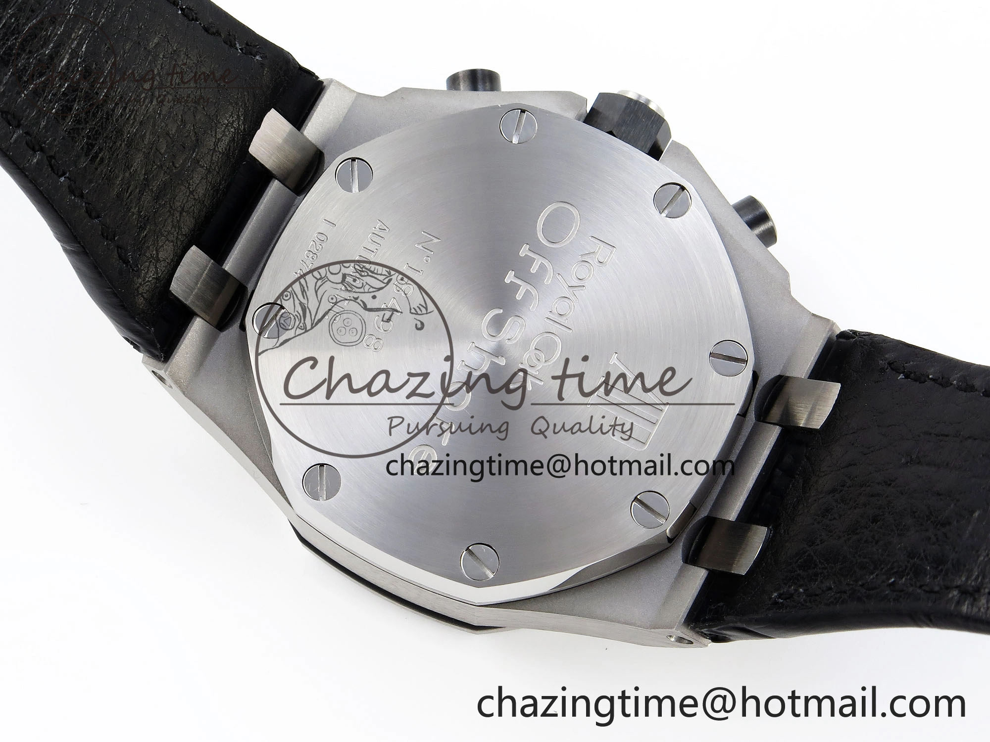 ROYAL OAK OFFSHORE 42MM SS APF 1:1 BEST EDITION BLACK DIAL WHITE MARKERS CERAMIC BEZEL ON BLACK RUBBER STRAP A7750