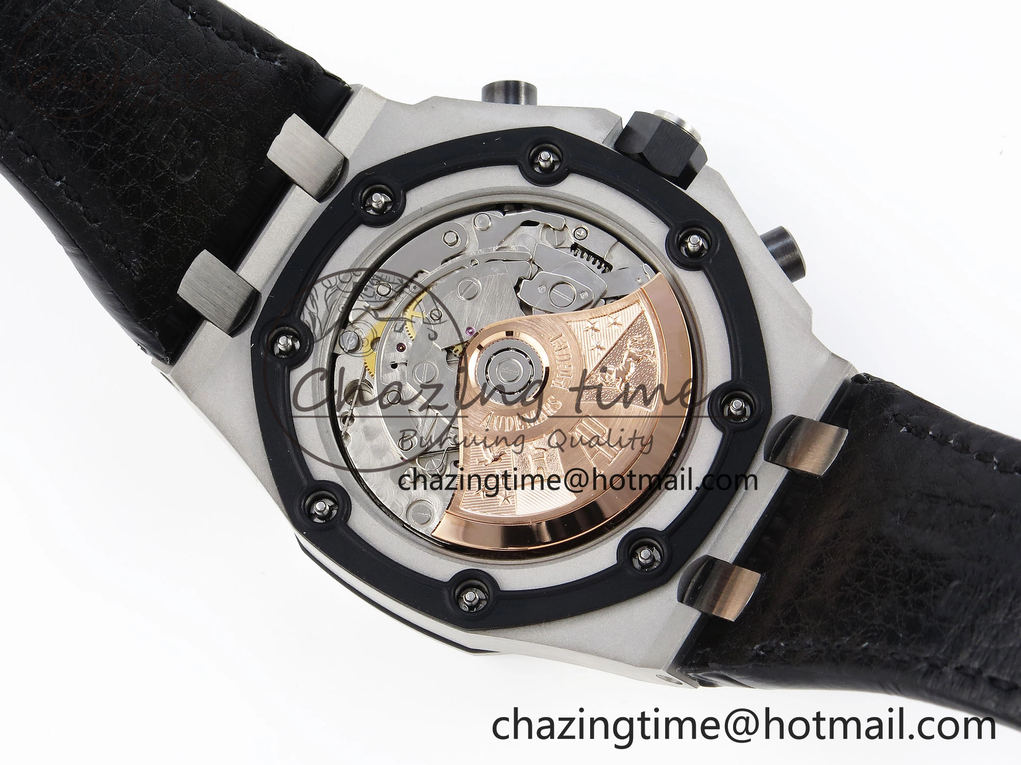 ROYAL OAK OFFSHORE 42MM SS APF 1:1 BEST EDITION BLACK DIAL WHITE MARKERS CERAMIC BEZEL ON BLACK RUBBER STRAP A7750