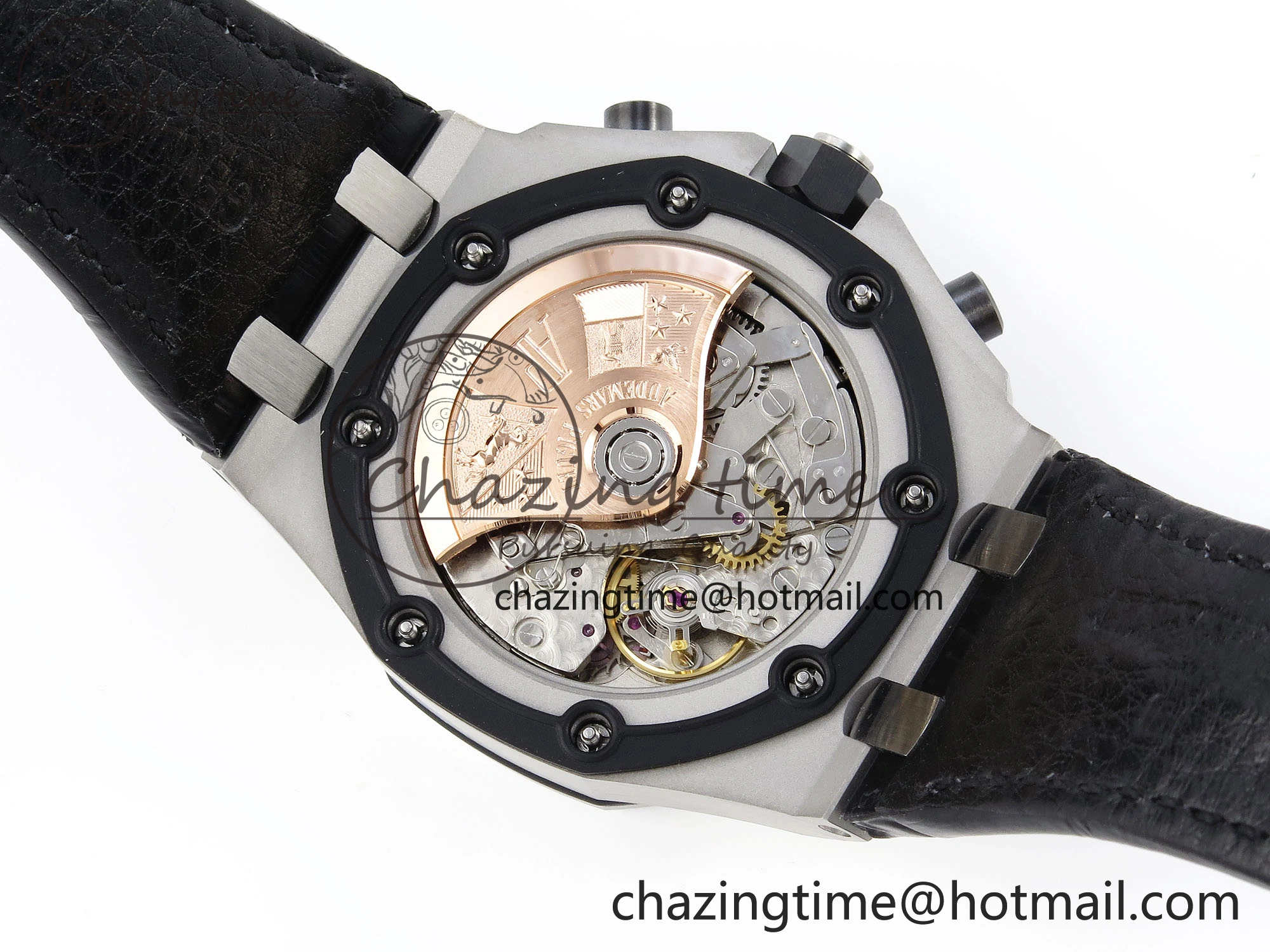 ROYAL OAK OFFSHORE 42MM SS APF 1:1 BEST EDITION BLACK DIAL WHITE MARKERS CERAMIC BEZEL ON BLACK RUBBER STRAP A7750