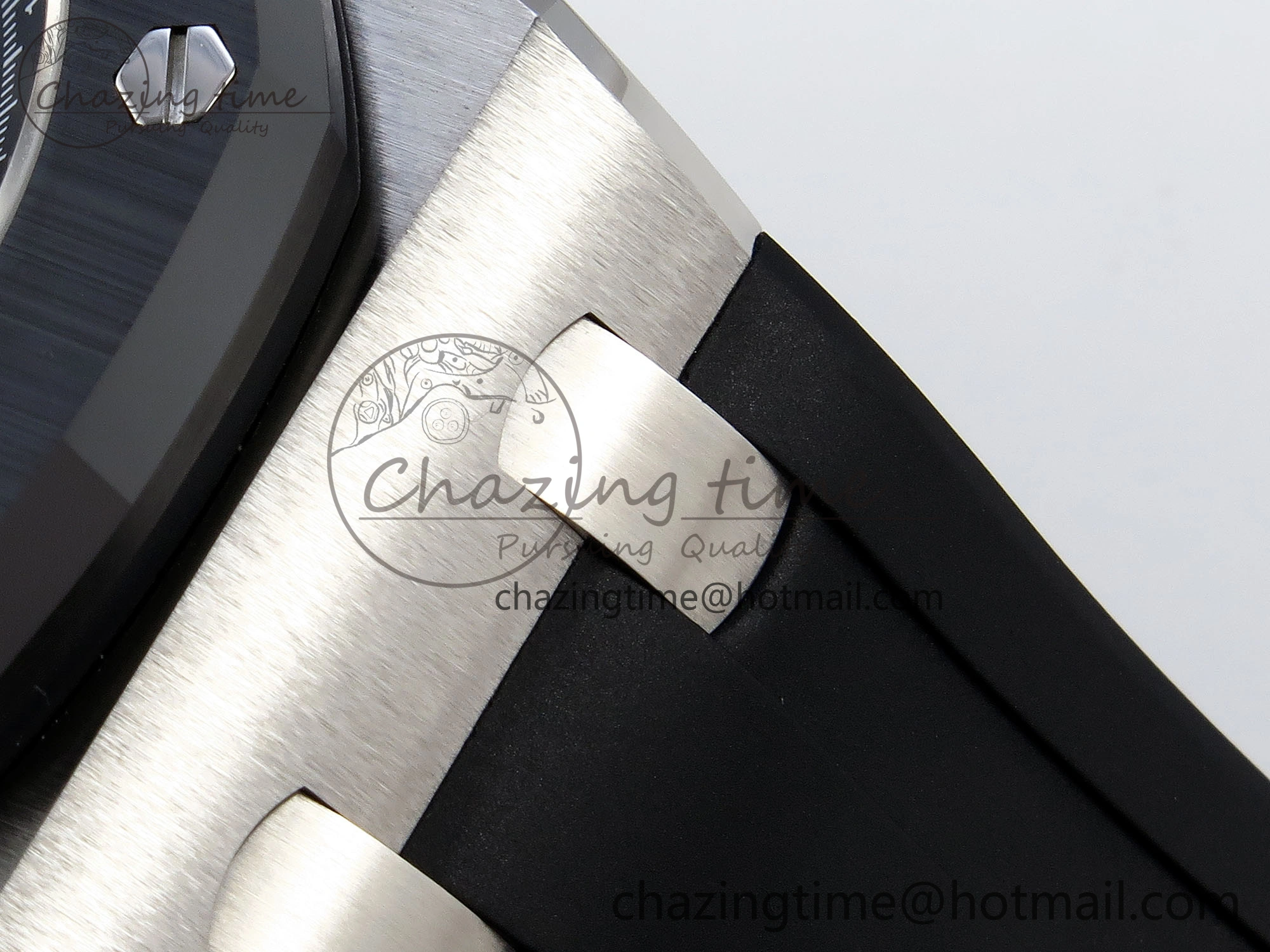 ROYAL OAK OFFSHORE 42MM SS APF 1:1 BEST EDITION BLACK DIAL WHITE MARKERS CERAMIC BEZEL ON BLACK RUBBER STRAP A7750