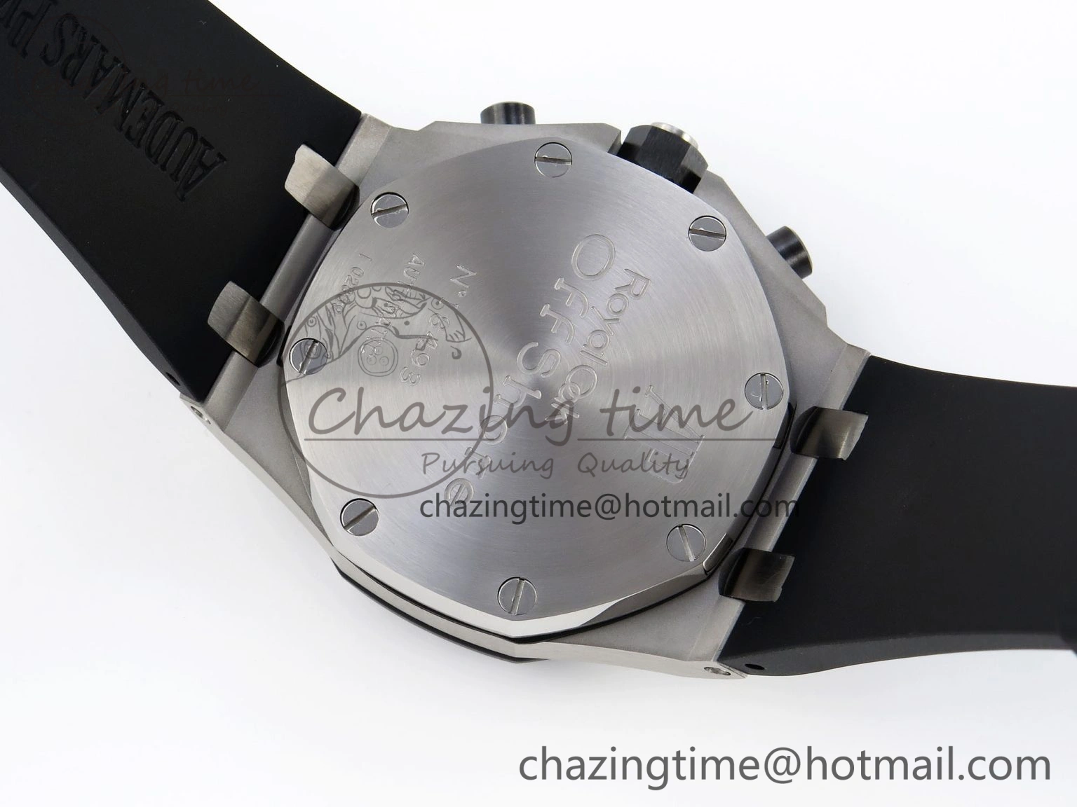 ROYAL OAK OFFSHORE 42MM SS APF 1:1 BEST EDITION BLACK DIAL WHITE MARKERS ON BLACK LEATHER STRAP A7750