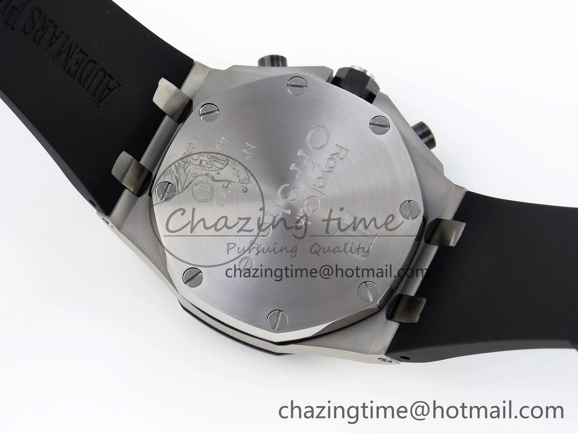 ROYAL OAK OFFSHORE 42MM SS APF 1:1 BEST EDITION BLACK DIAL WHITE MARKERS ON BLACK LEATHER STRAP A7750