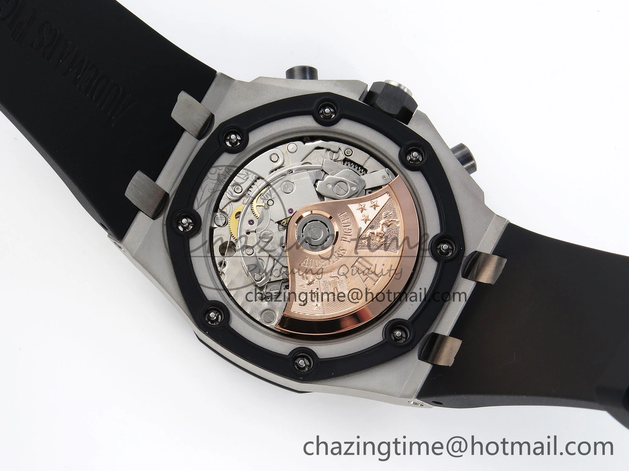 ROYAL OAK OFFSHORE 42MM SS APF 1:1 BEST EDITION BLACK DIAL WHITE MARKERS ON BLACK LEATHER STRAP A7750