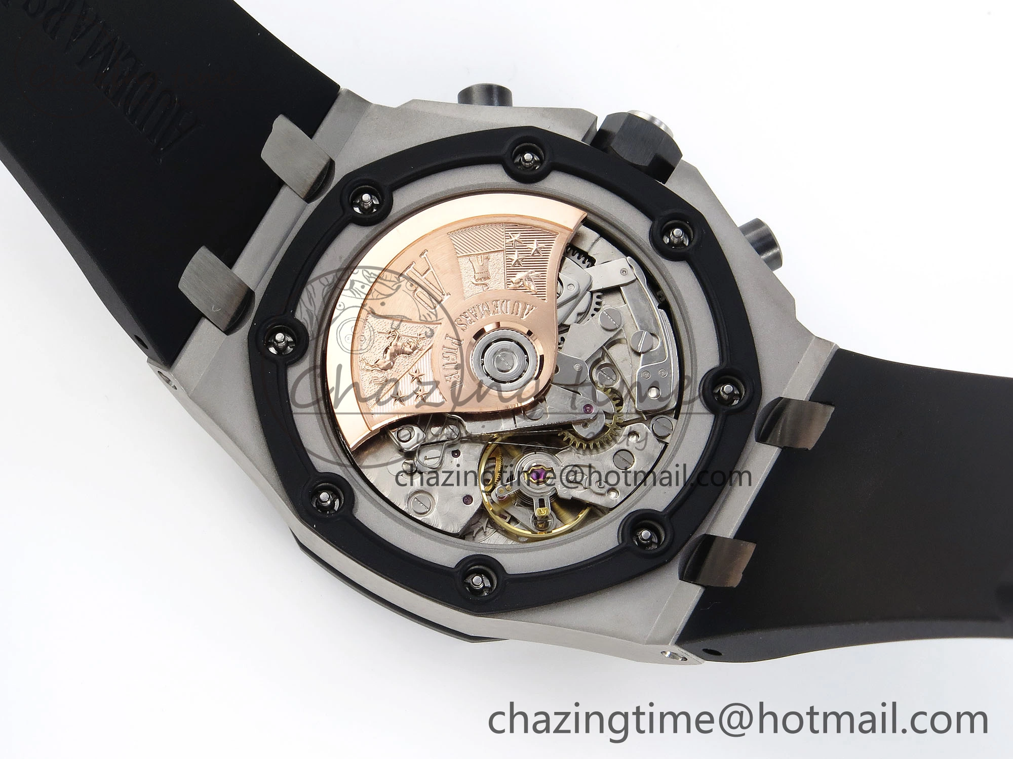 ROYAL OAK OFFSHORE 42MM SS APF 1:1 BEST EDITION BLACK DIAL WHITE MARKERS ON BLACK LEATHER STRAP A7750