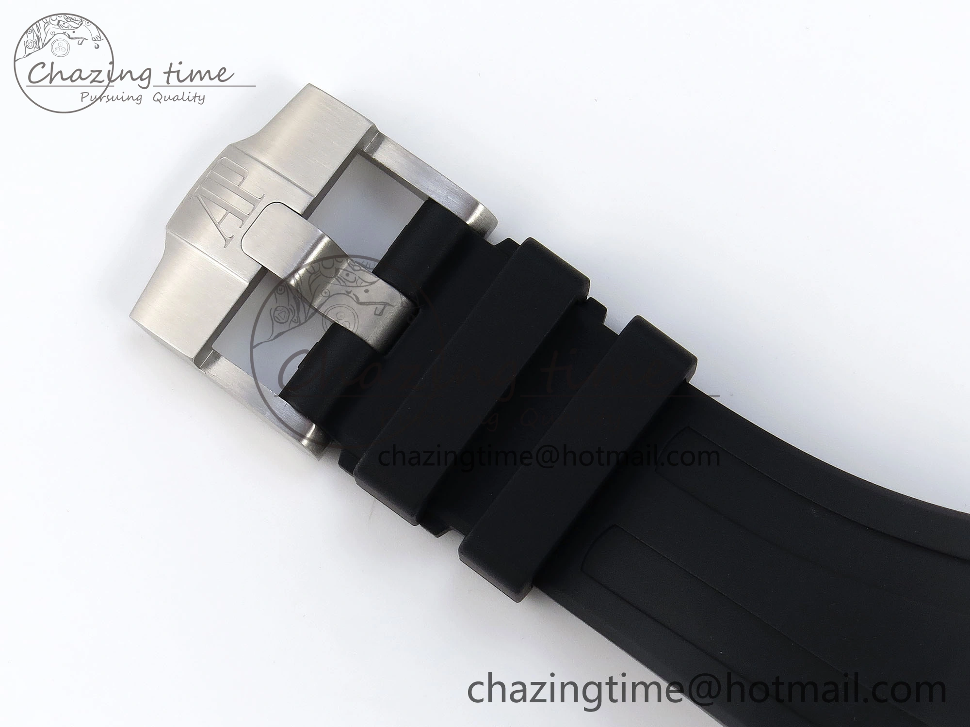 ROYAL OAK OFFSHORE 42MM SS APF 1:1 BEST EDITION BLACK DIAL WHITE MARKERS ON BLACK LEATHER STRAP A7750