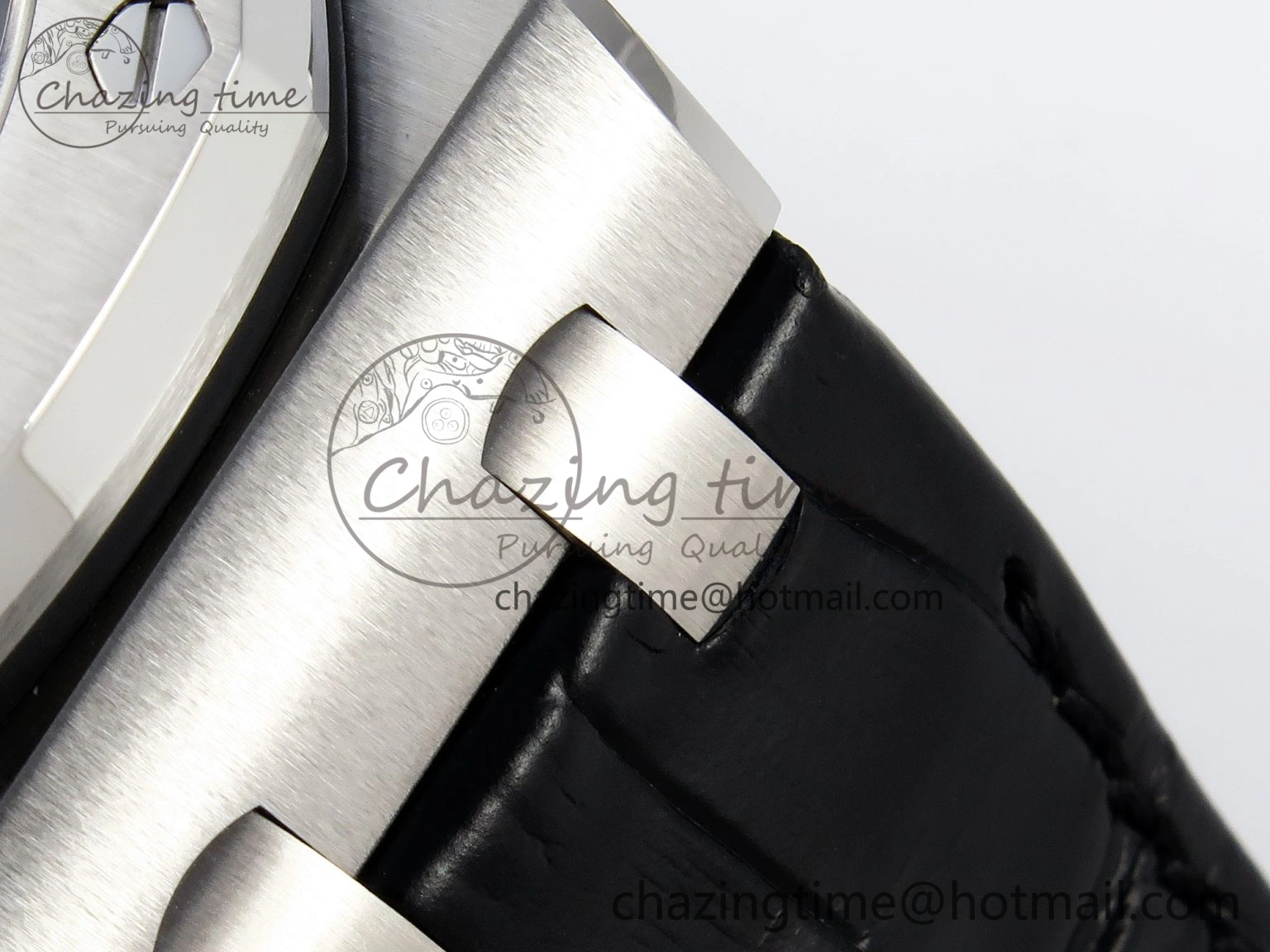 ROYAL OAK OFFSHORE 42MM SS APF 1:1 BEST EDITION BLACK DIAL WHITE MARKERS ON BLACK LEATHER STRAP A7750