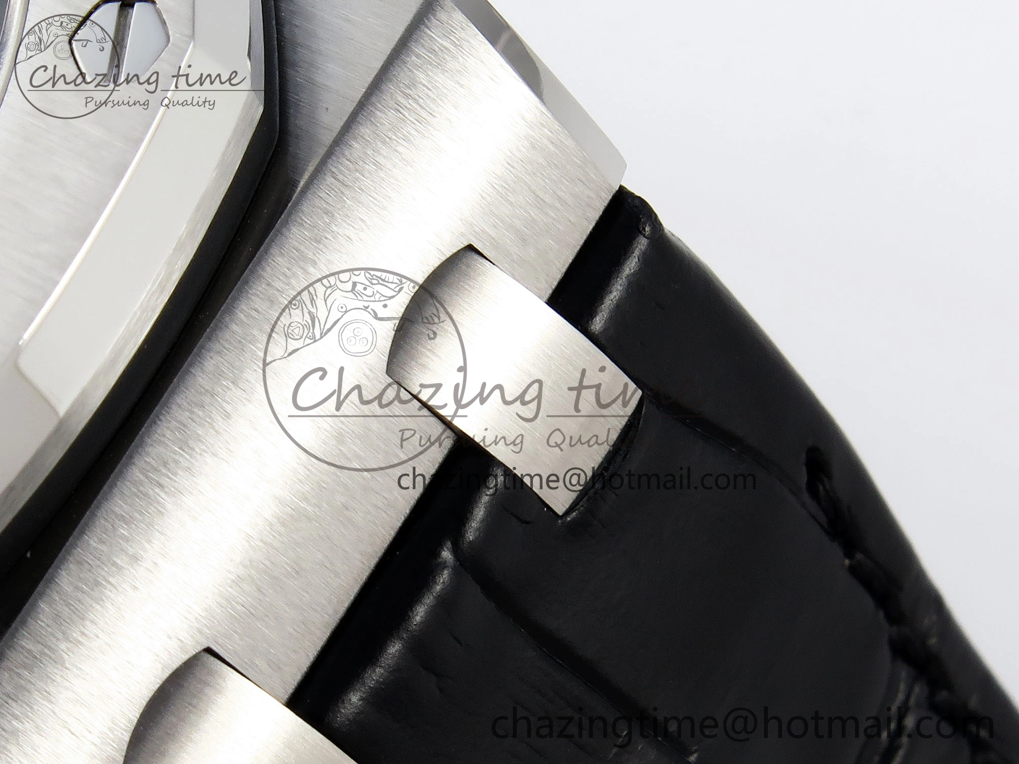 ROYAL OAK OFFSHORE 42MM SS APF 1:1 BEST EDITION BLACK DIAL WHITE MARKERS ON BLACK LEATHER STRAP A7750