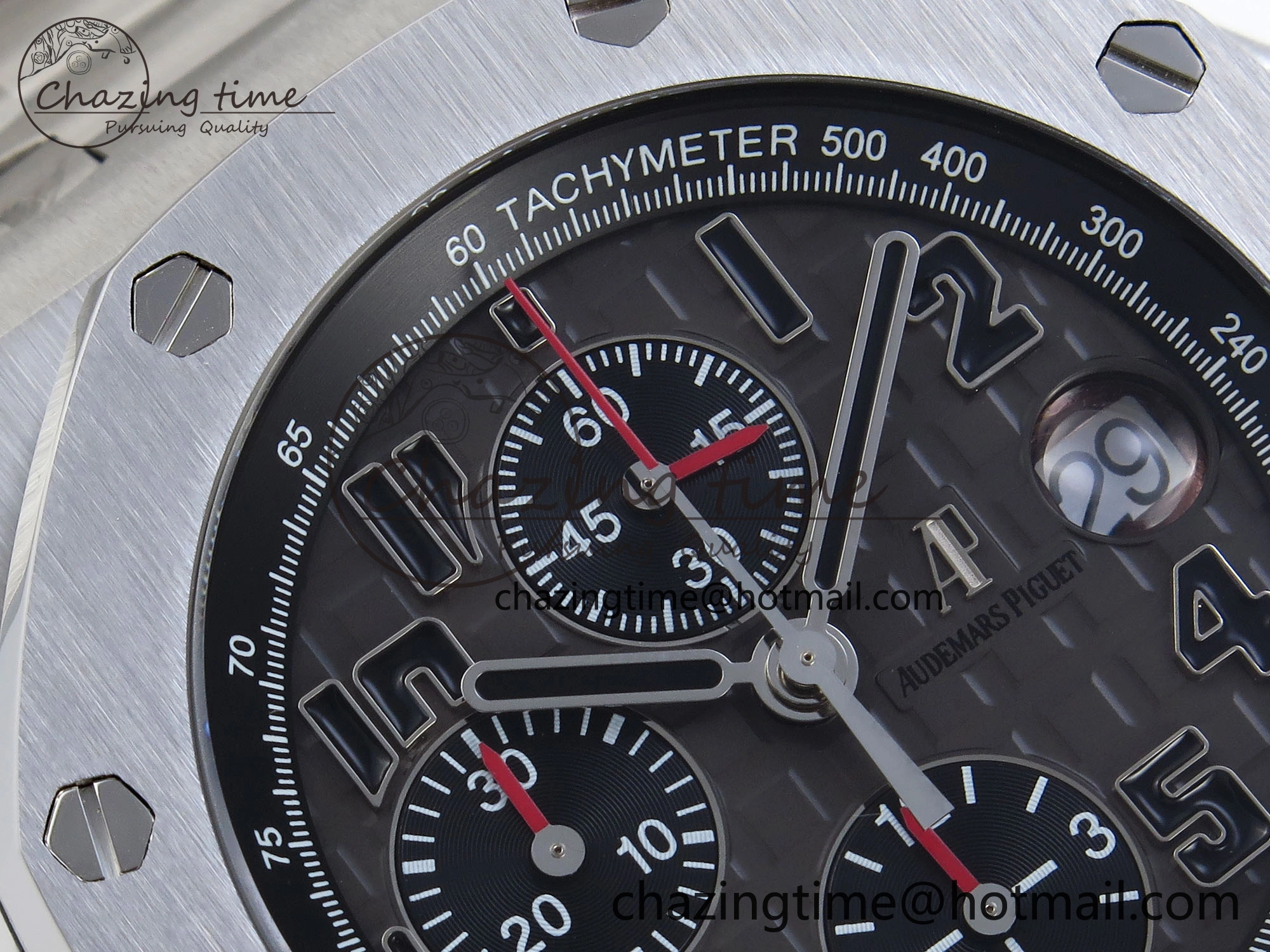 ROYAL OAK OFFSHORE 42MM SS APF 1:1 BEST EDITION GRAY DIAL BLACK MARKERS ON SS BRACELET A7750