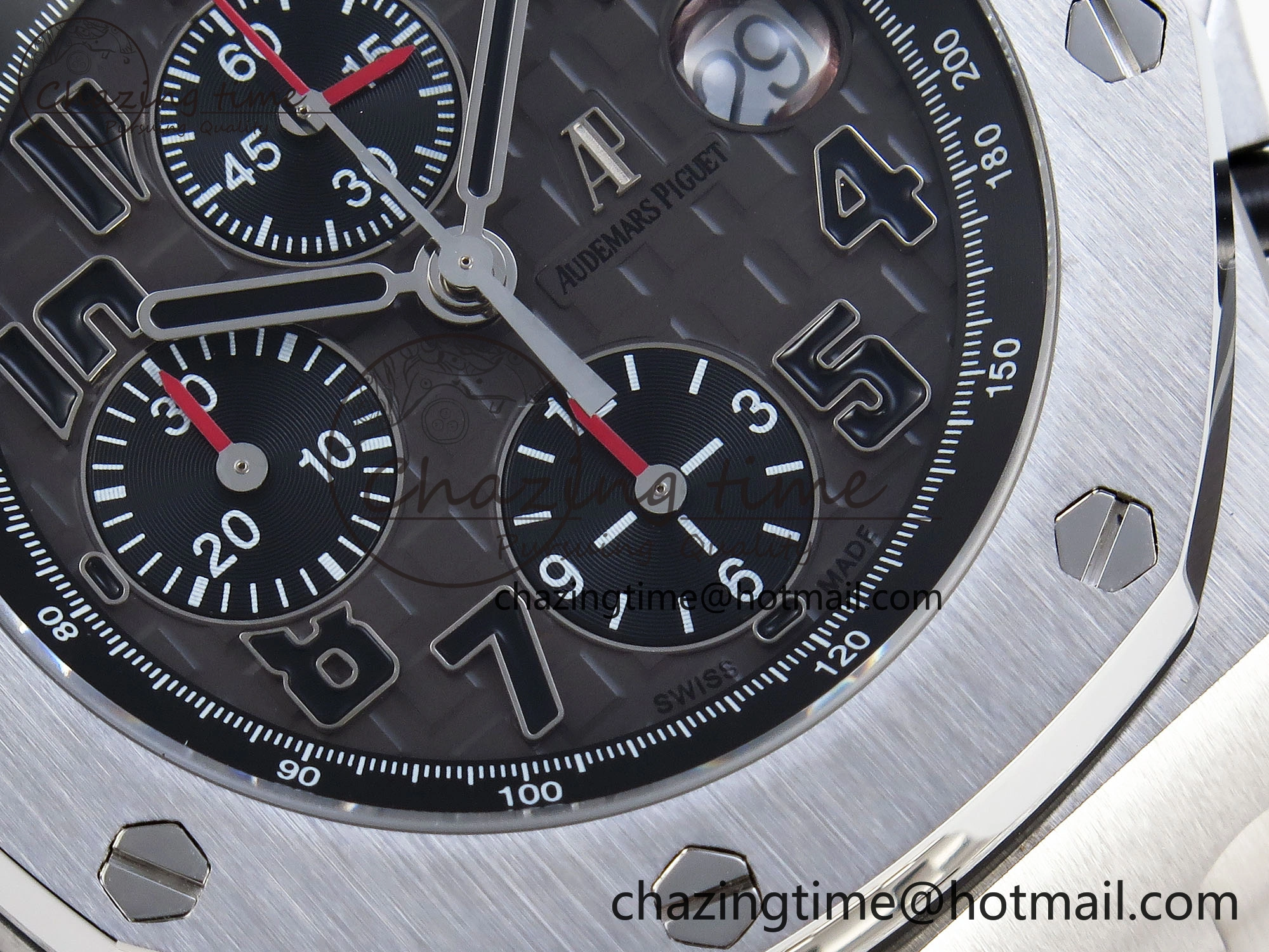 ROYAL OAK OFFSHORE 42MM SS APF 1:1 BEST EDITION GRAY DIAL BLACK MARKERS ON SS BRACELET A7750