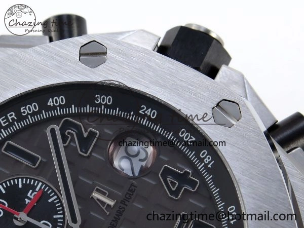 ROYAL OAK OFFSHORE 42MM SS APF 1:1 BEST EDITION GRAY DIAL BLACK MARKERS ON SS BRACELET A7750
