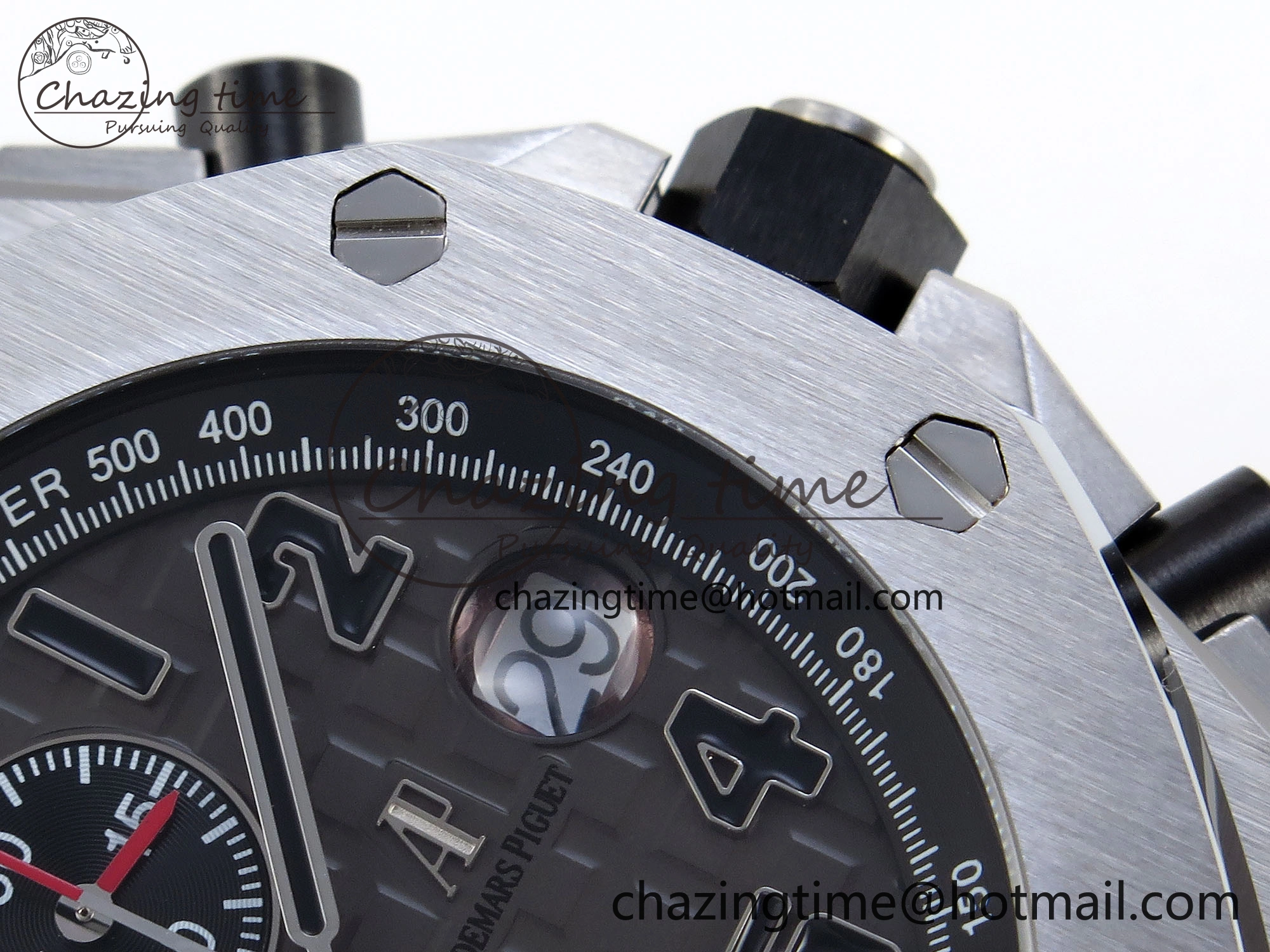 ROYAL OAK OFFSHORE 42MM SS APF 1:1 BEST EDITION GRAY DIAL BLACK MARKERS ON SS BRACELET A7750