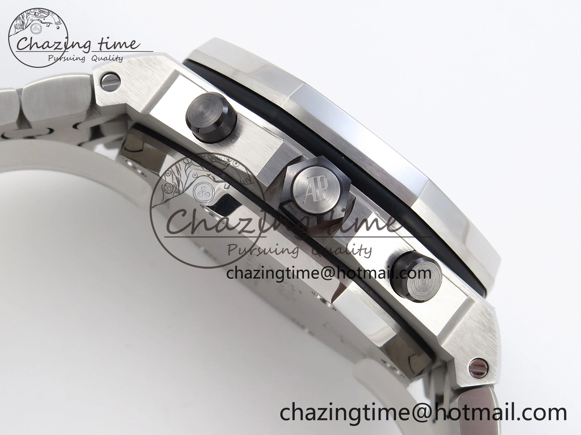 ROYAL OAK OFFSHORE 42MM SS APF 1:1 BEST EDITION GRAY DIAL BLACK MARKERS ON SS BRACELET A7750