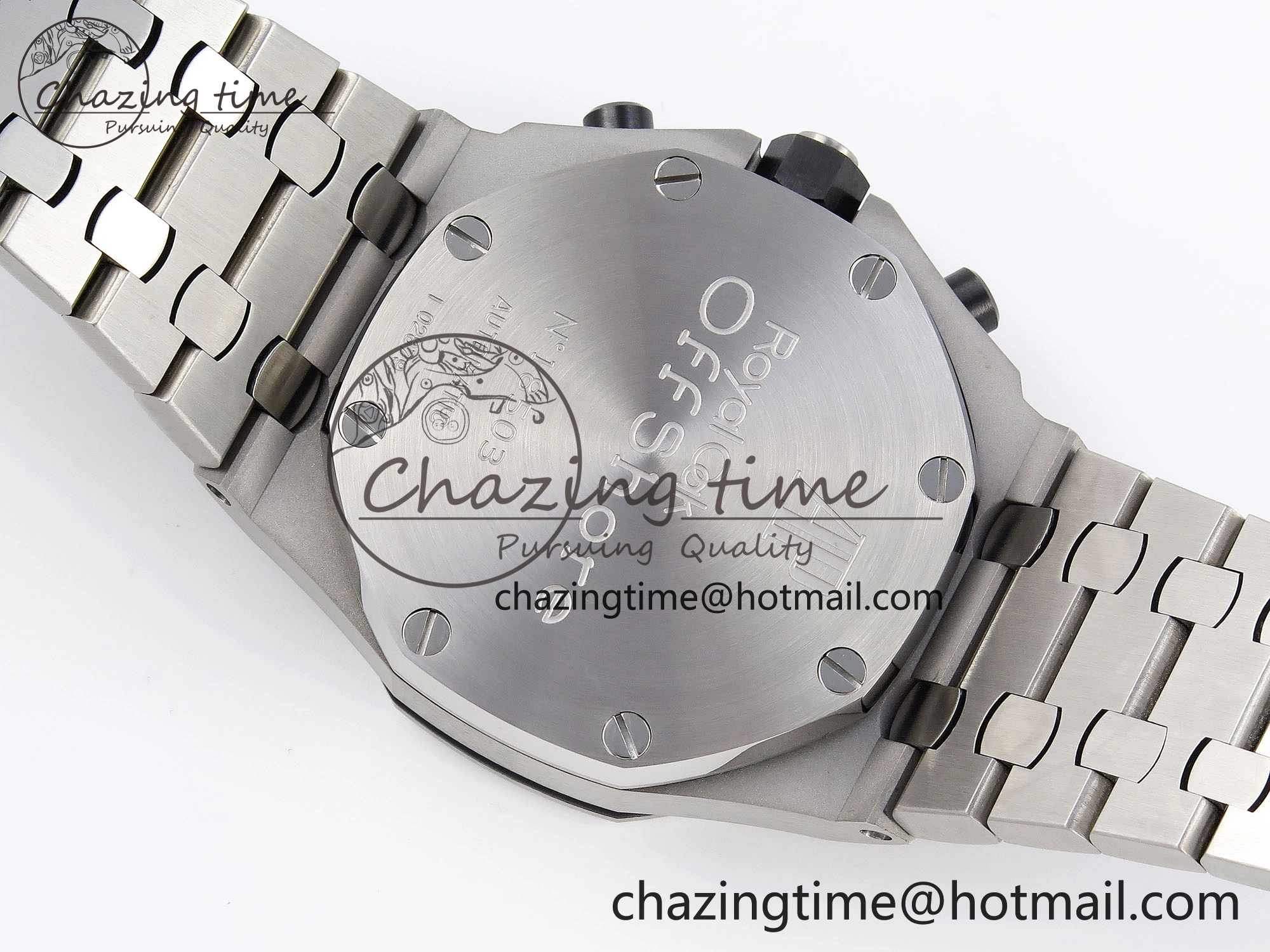 ROYAL OAK OFFSHORE 42MM SS APF 1:1 BEST EDITION GRAY DIAL BLACK MARKERS ON SS BRACELET A7750