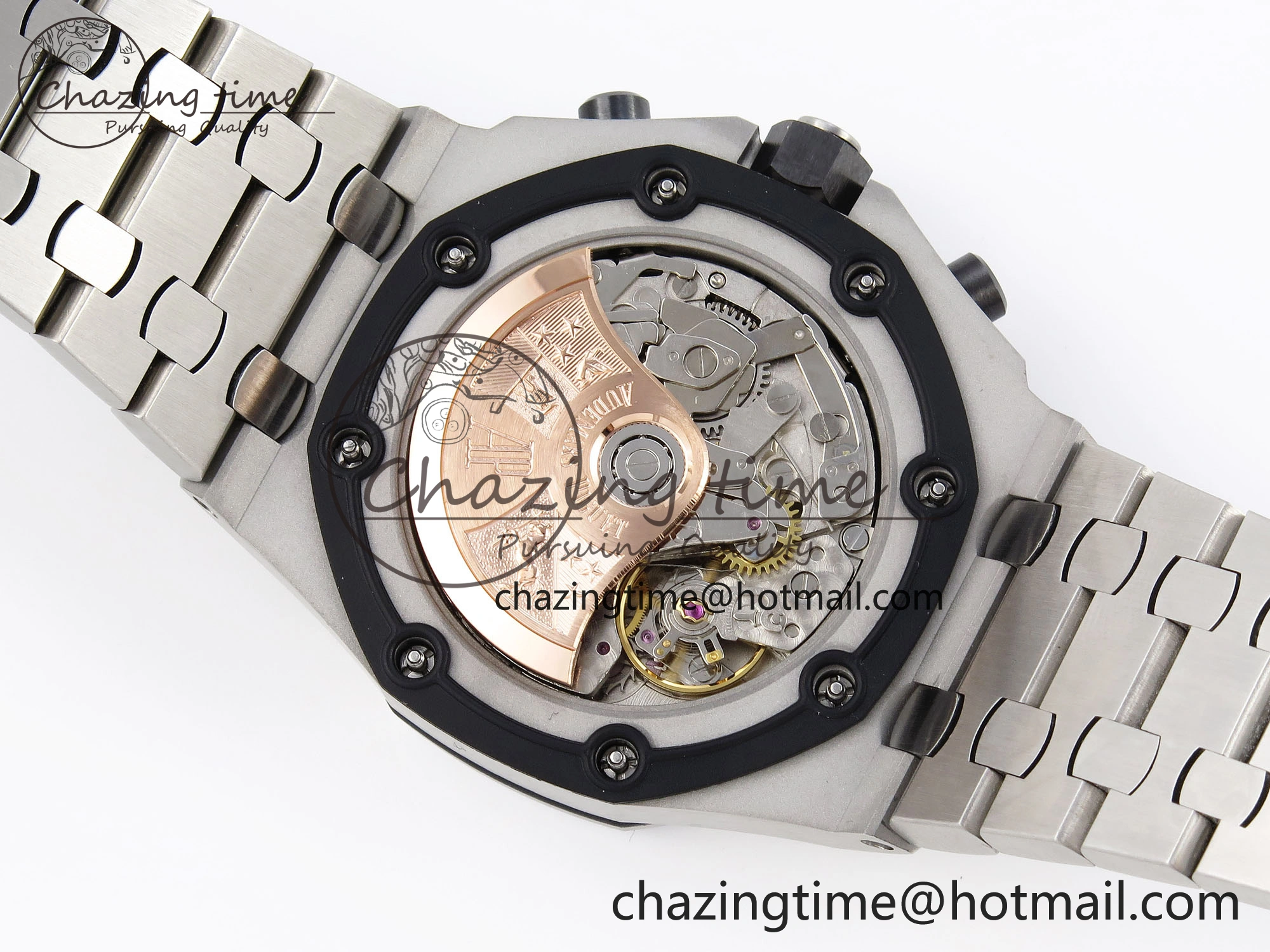 ROYAL OAK OFFSHORE 42MM SS APF 1:1 BEST EDITION GRAY DIAL BLACK MARKERS ON SS BRACELET A7750