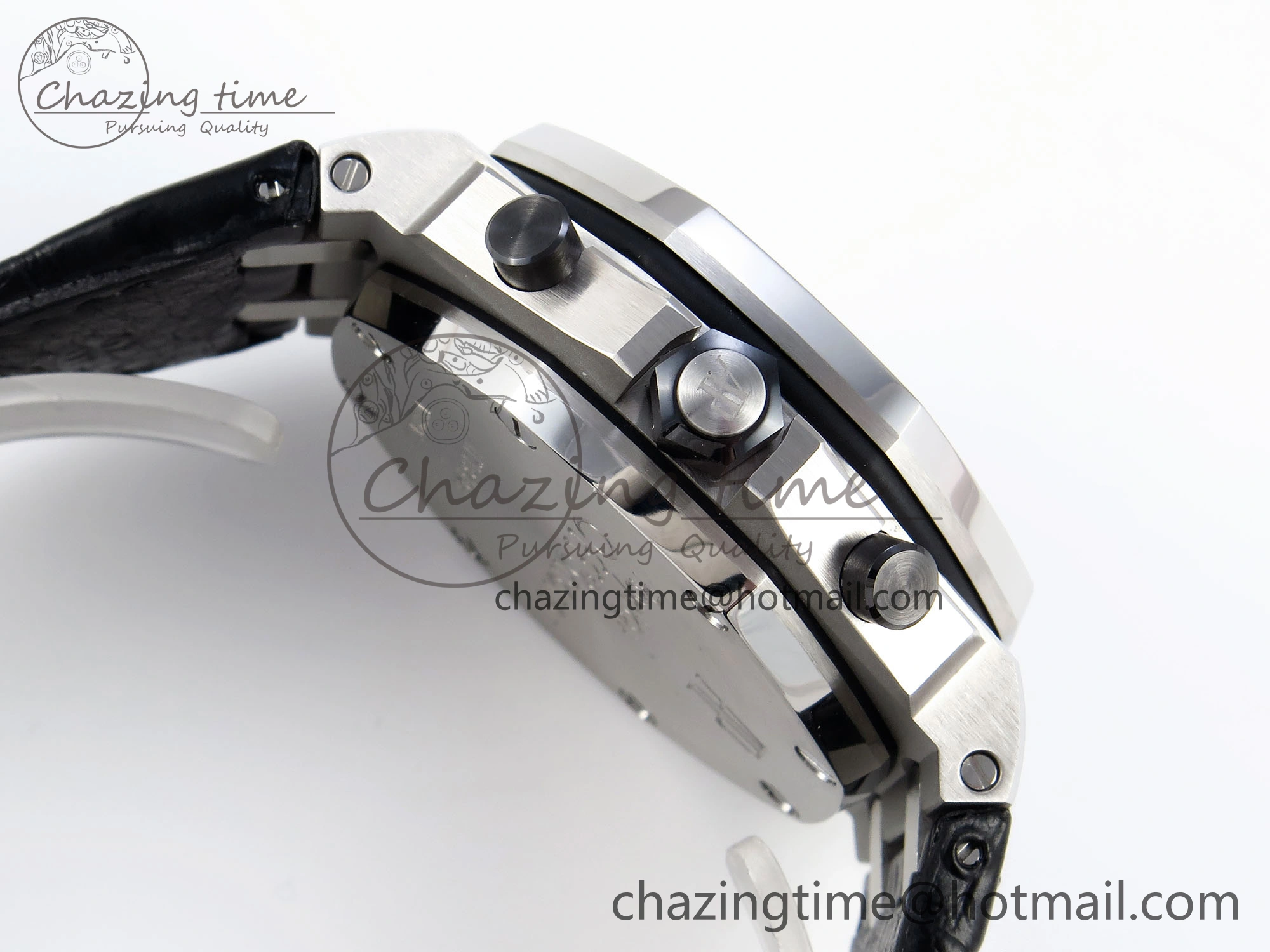ROYAL OAK OFFSHORE 42MM VOLCANO SS APF 1:1 BEST EDITION BLACK DIAL ORANGE MARKERS ON BLACK LEATHER STRAP A7750