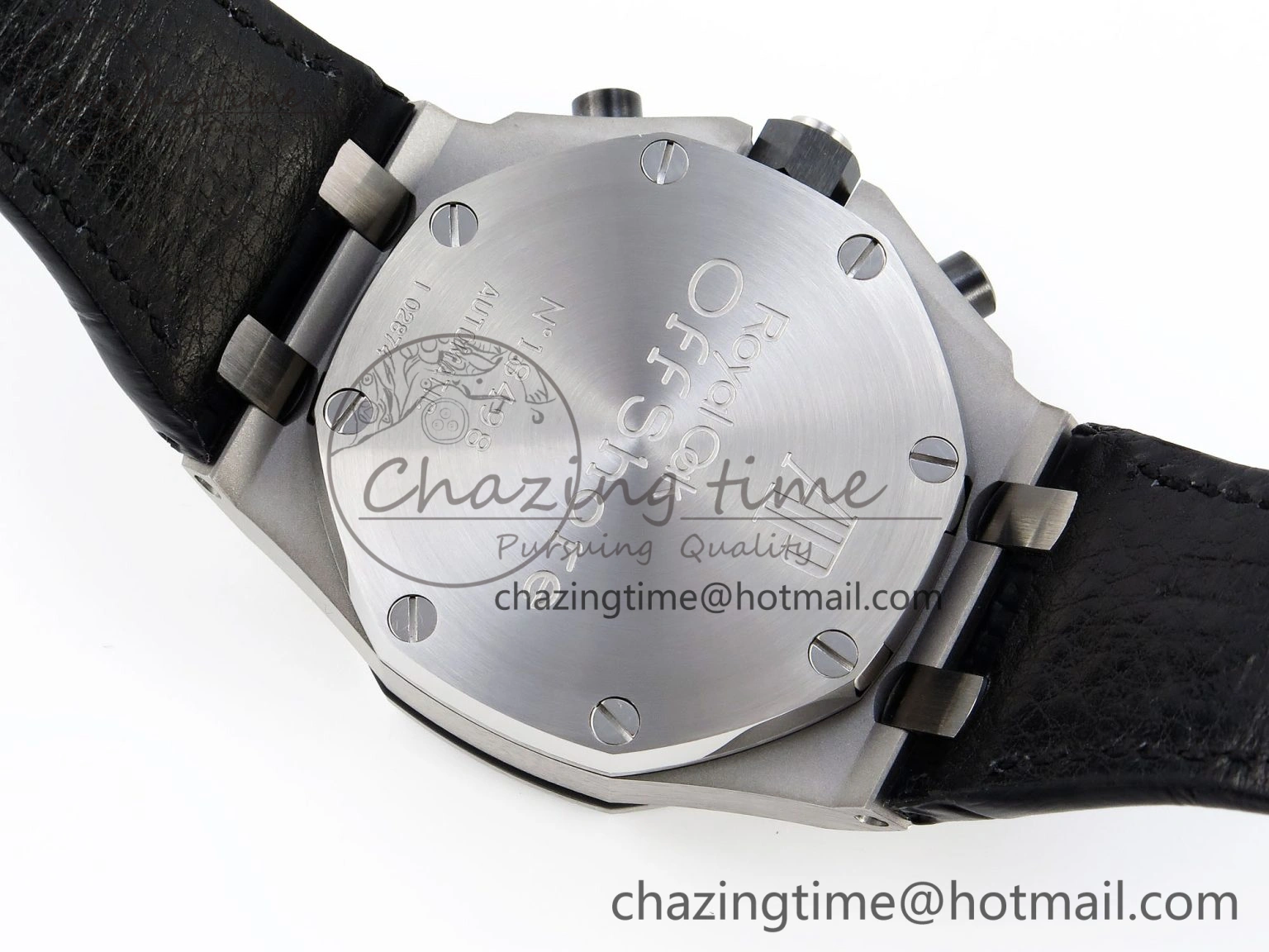 ROYAL OAK OFFSHORE 42MM VOLCANO SS APF 1:1 BEST EDITION BLACK DIAL ORANGE MARKERS ON BLACK LEATHER STRAP A7750