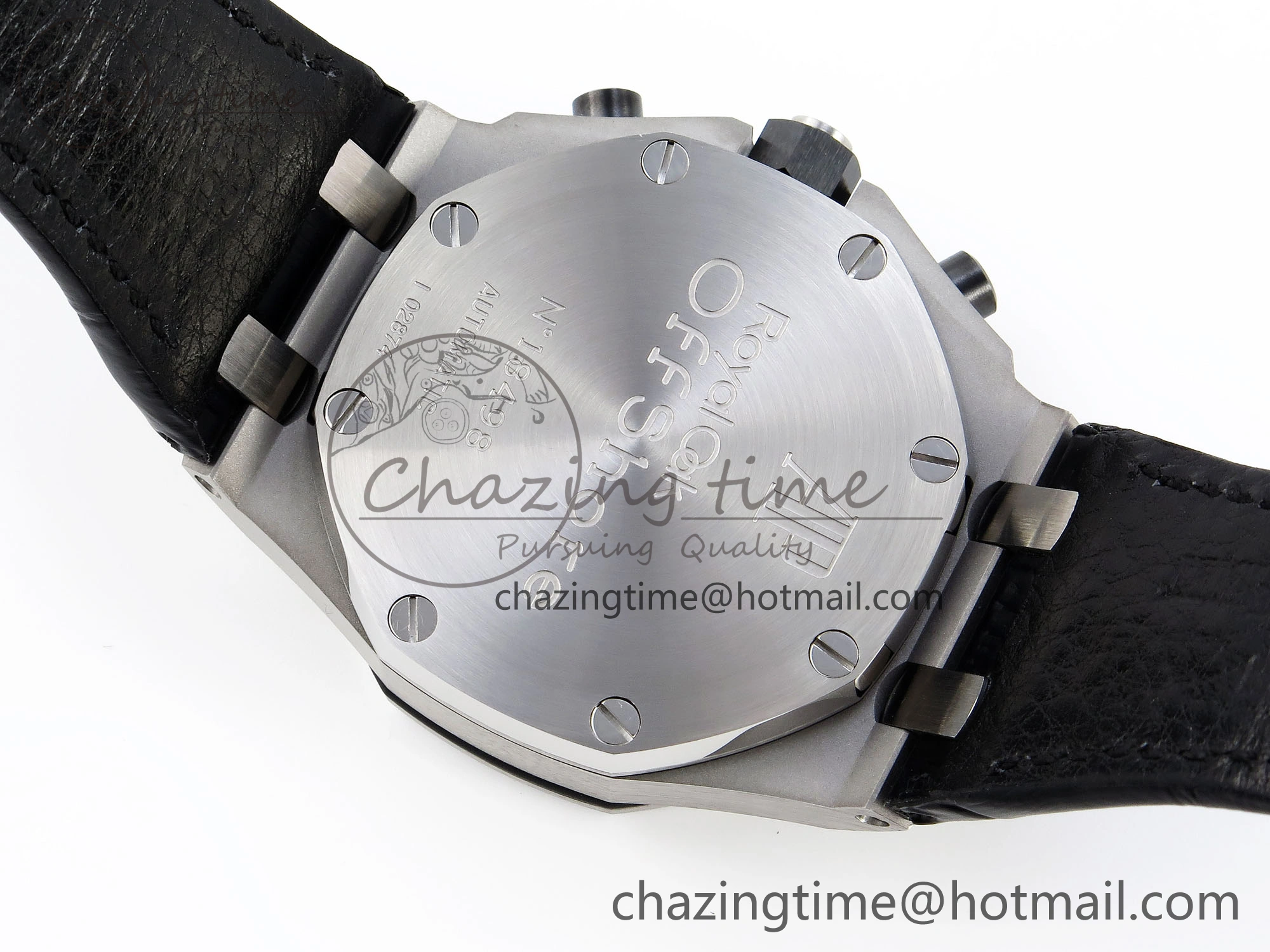 ROYAL OAK OFFSHORE 42MM VOLCANO SS APF 1:1 BEST EDITION BLACK DIAL ORANGE MARKERS ON BLACK LEATHER STRAP A7750