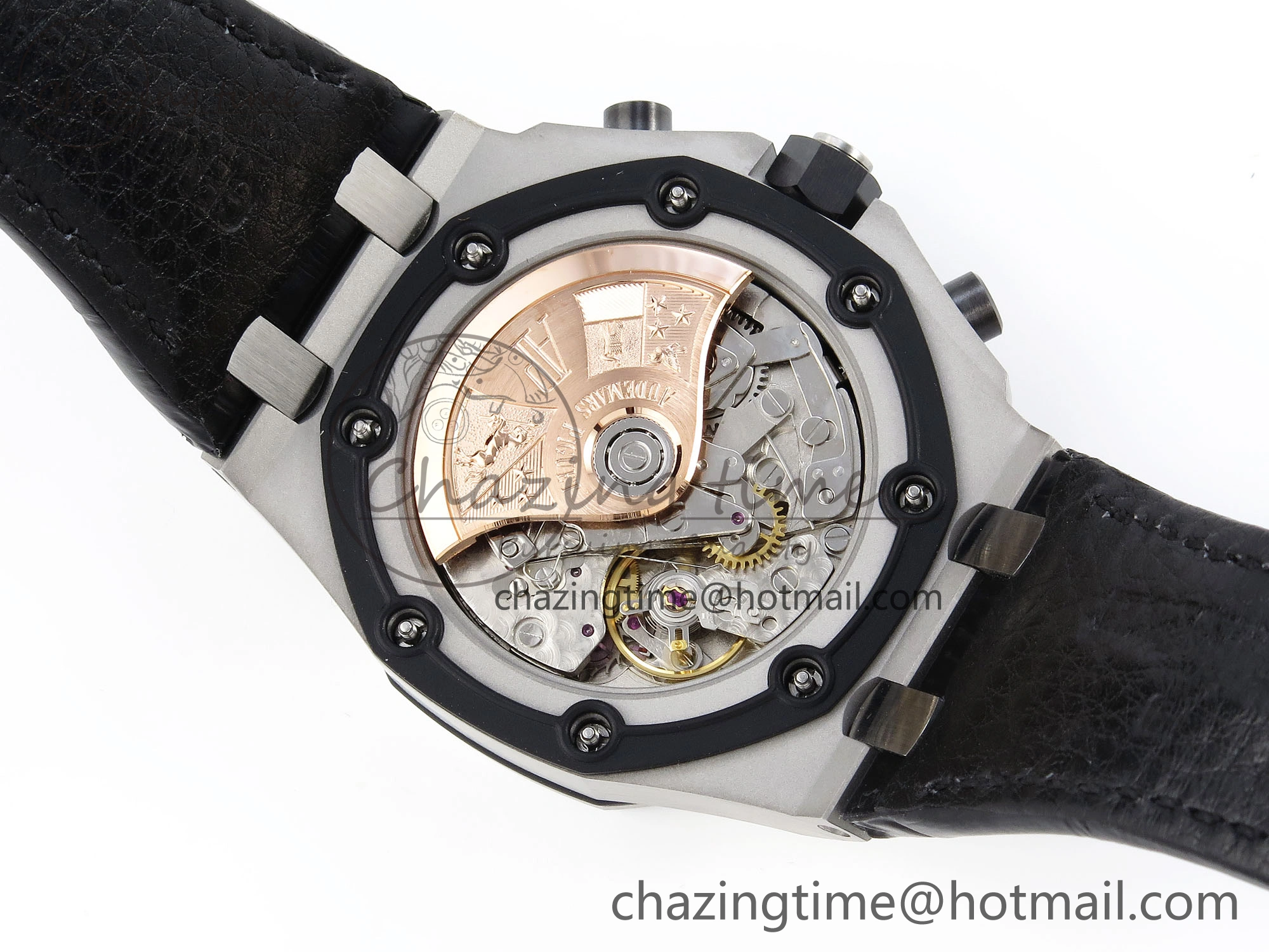 ROYAL OAK OFFSHORE 42MM VOLCANO SS APF 1:1 BEST EDITION BLACK DIAL ORANGE MARKERS ON BLACK LEATHER STRAP A7750
