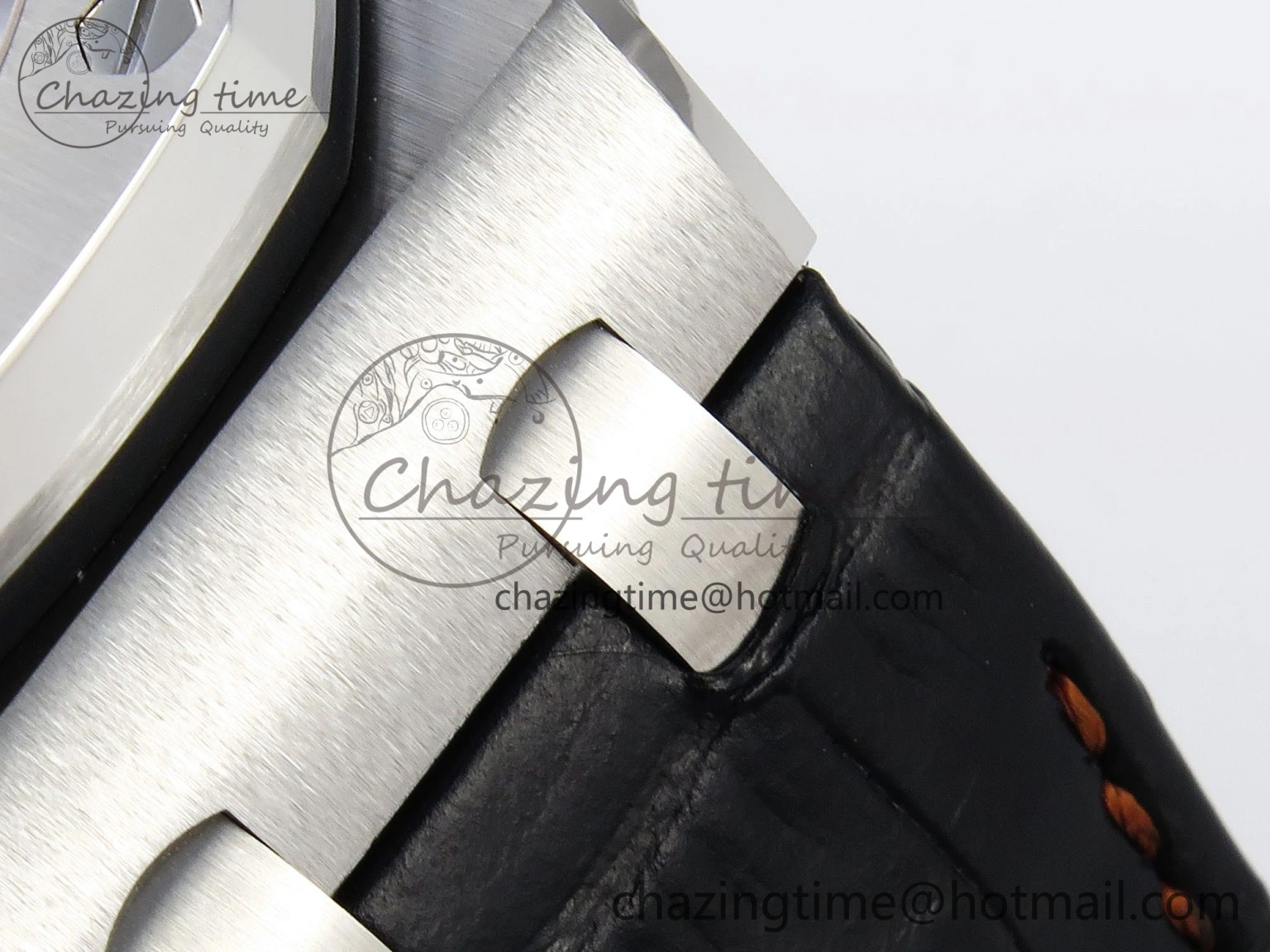 ROYAL OAK OFFSHORE 42MM VOLCANO SS APF 1:1 BEST EDITION BLACK DIAL ORANGE MARKERS ON BLACK LEATHER STRAP A7750