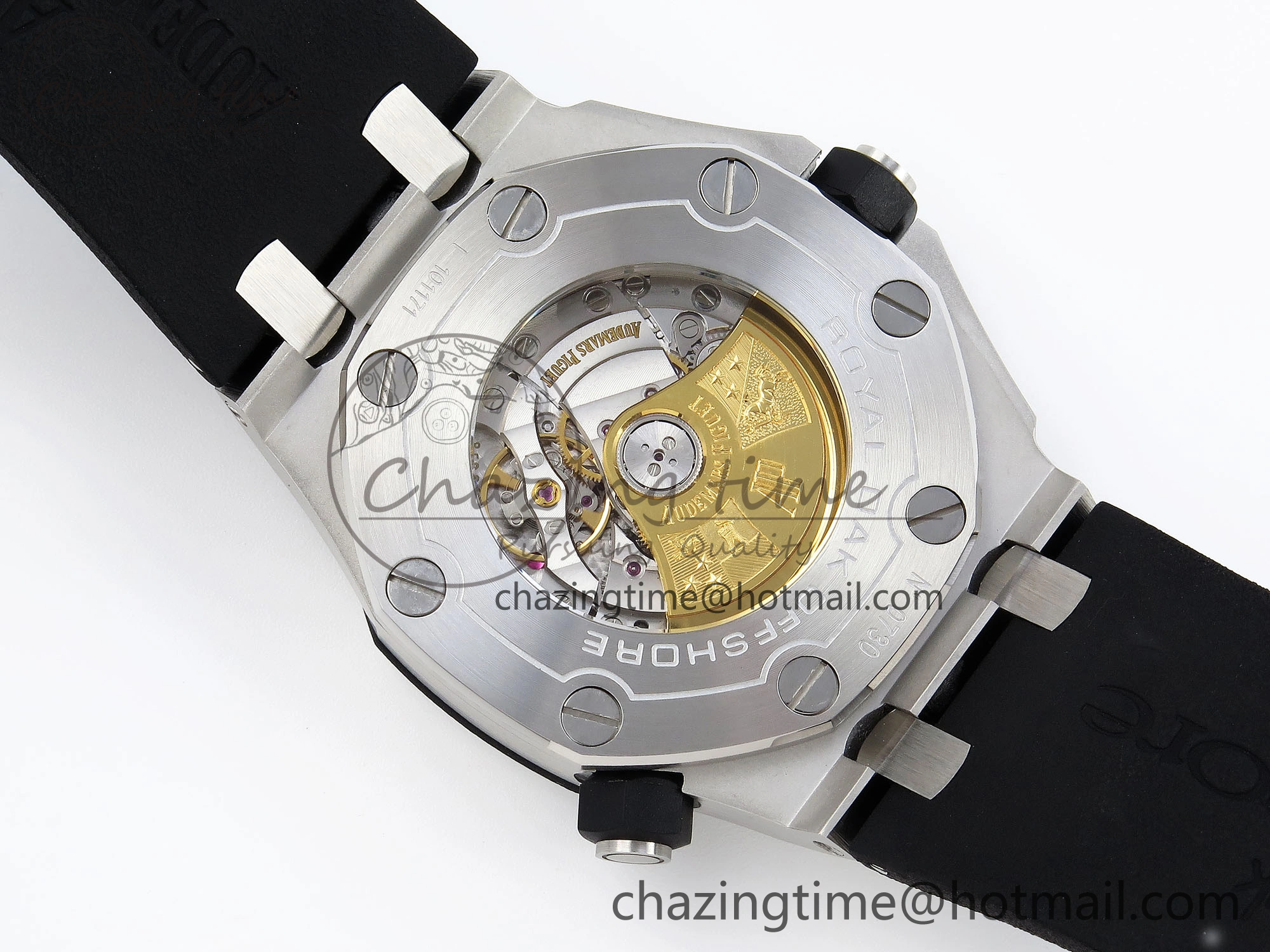 ROYAL OAK OFFSHORE DIVER 15710 IPF 1:1 BEST EDITION BLACK DIAL ON BLACK RUBBER STRAP SA3120 SUPER CLONE