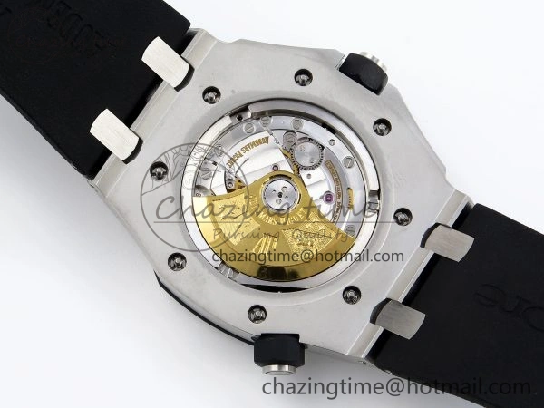 ROYAL OAK OFFSHORE DIVER 15710 IPF 1:1 BEST EDITION BLACK DIAL ON BLACK RUBBER STRAP SA3120 SUPER CLONE