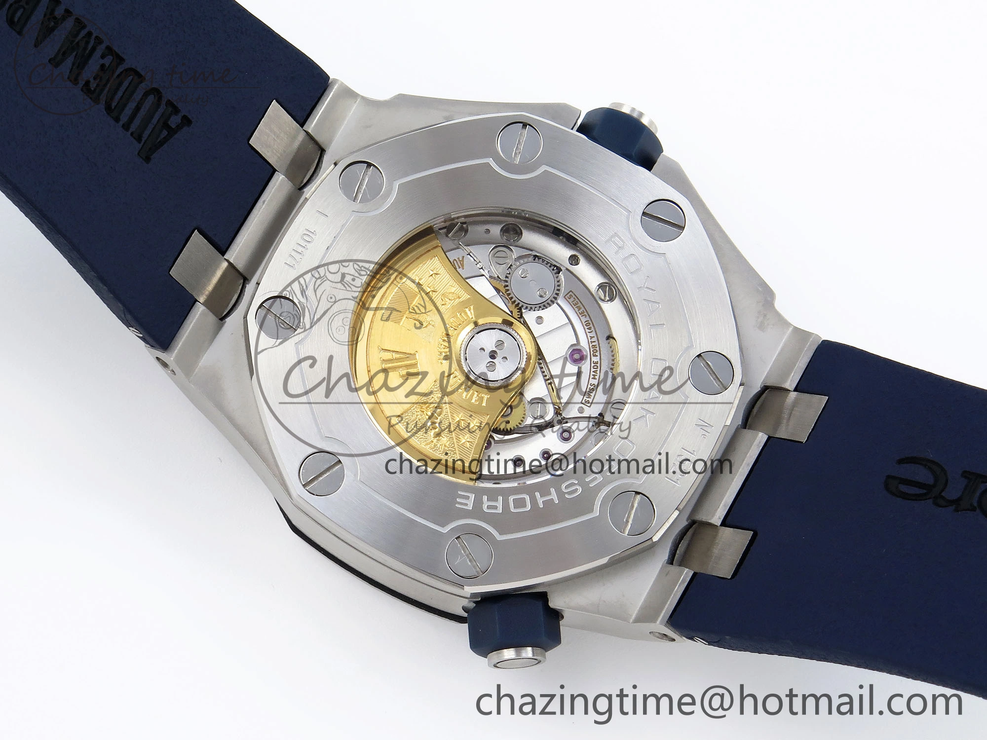 ROYAL OAK OFFSHORE DIVER 15710 IPF 1:1 BEST EDITION BLUE DIAL ON BLUE RUBBER STRAP SA3120 SUPER CLONE