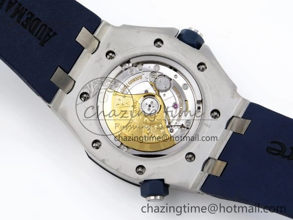 ROYAL OAK OFFSHORE DIVER 15710 IPF 1:1 BEST EDITION BLUE DIAL ON BLUE RUBBER STRAP SA3120 SUPER CLONE