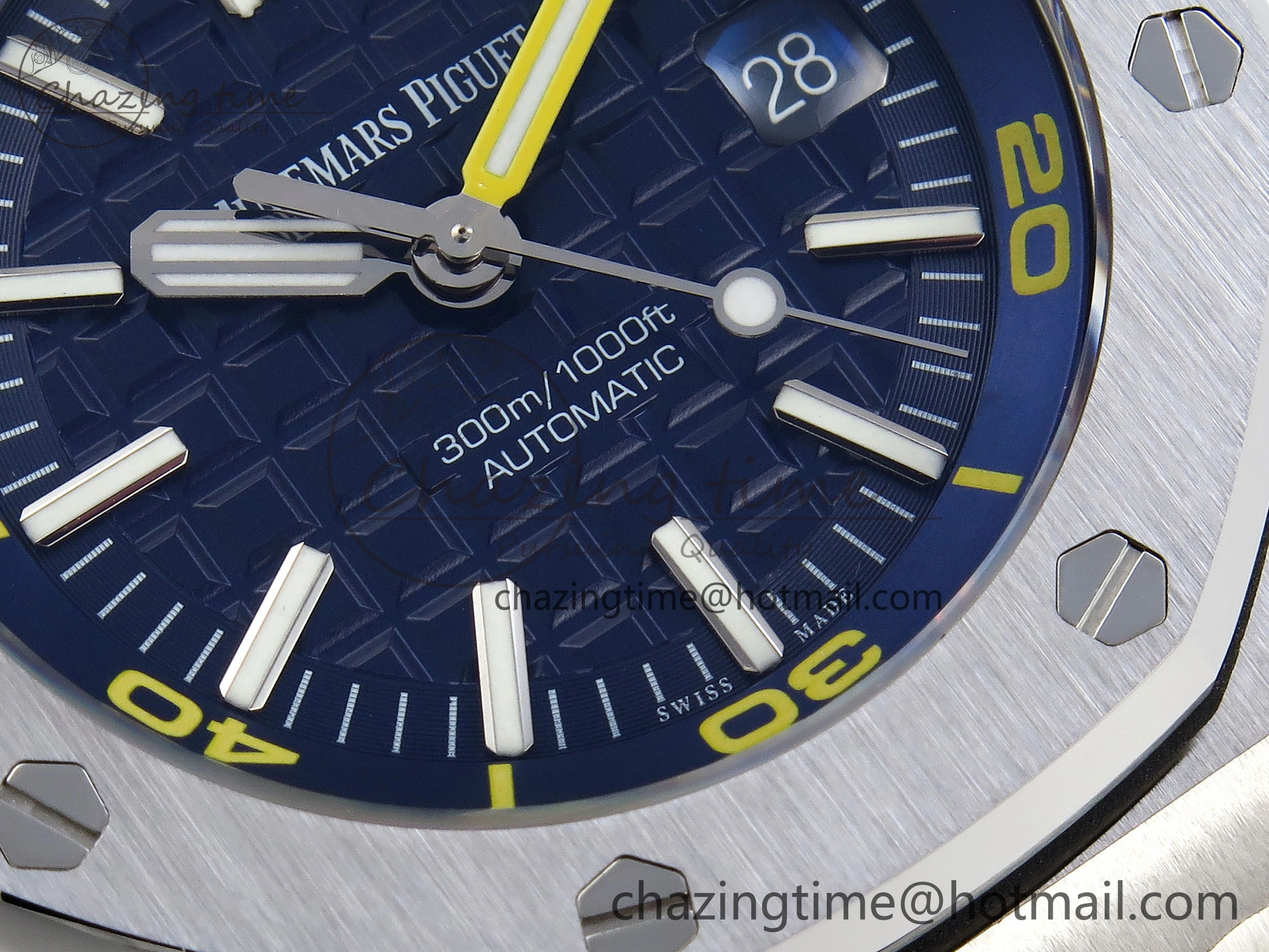 ROYAL OAK OFFSHORE DIVER 15710 IPF 1:1 BEST EDITION BLUE DIAL ON BLUE RUBBER STRAP SA3120 SUPER CLONE