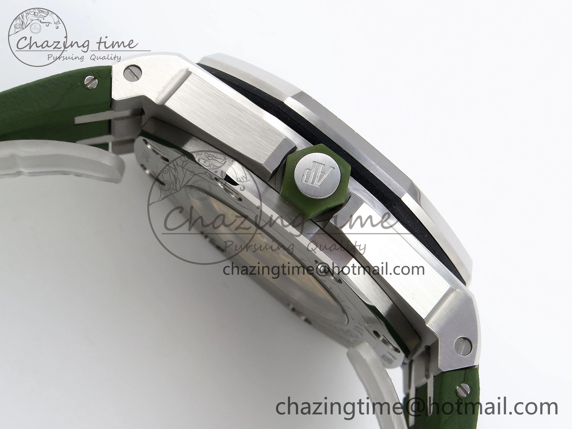ROYAL OAK OFFSHORE DIVER 15710 IPF 1:1 BEST EDITION GREEN DIAL ON GREEN RUBBER STRAP SA3120 SUPER CLONE