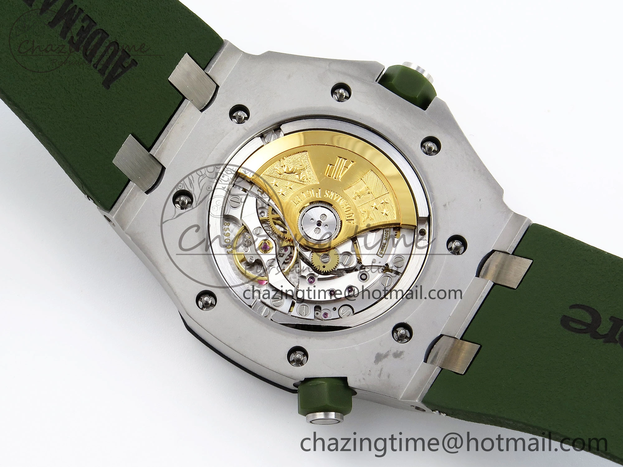 ROYAL OAK OFFSHORE DIVER 15710 IPF 1:1 BEST EDITION GREEN DIAL ON GREEN RUBBER STRAP SA3120 SUPER CLONE