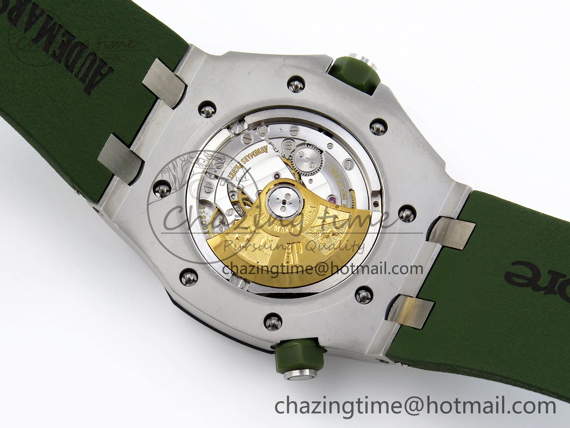 ROYAL OAK OFFSHORE DIVER 15710 IPF 1:1 BEST EDITION GREEN DIAL ON GREEN RUBBER STRAP SA3120 SUPER CLONE