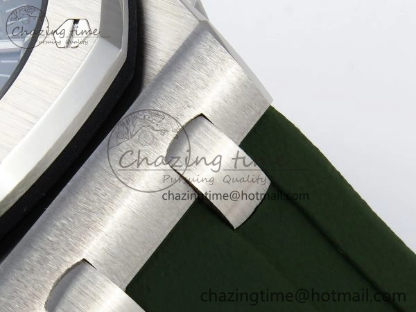 ROYAL OAK OFFSHORE DIVER 15710 IPF 1:1 BEST EDITION GREEN DIAL ON GREEN RUBBER STRAP SA3120 SUPER CLONE