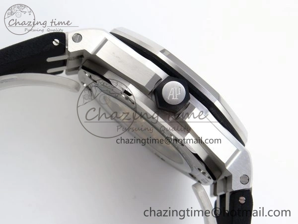 ROYAL OAK OFFSHORE DIVER 15710 IPF 1:1 BEST EDITION WHITE DIAL ON BLACK RUBBER STRAP SA3120 SUPER CLONE