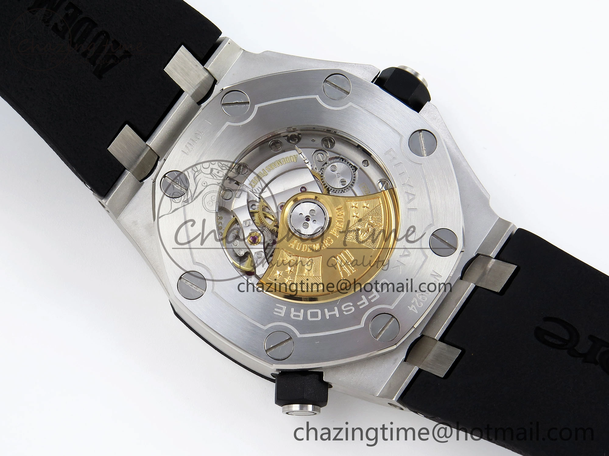 ROYAL OAK OFFSHORE DIVER 15710 IPF 1:1 BEST EDITION WHITE DIAL ON BLACK RUBBER STRAP SA3120 SUPER CLONE